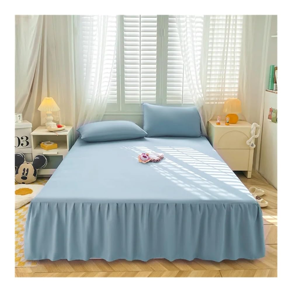 Mantovana giroletto in tinta unita spazzolata per letto singolo, morbido, per la casa, in stile gonna (senza federa) (Budinglan, Sking, 200 x 220 cm, 1 pezzo)
