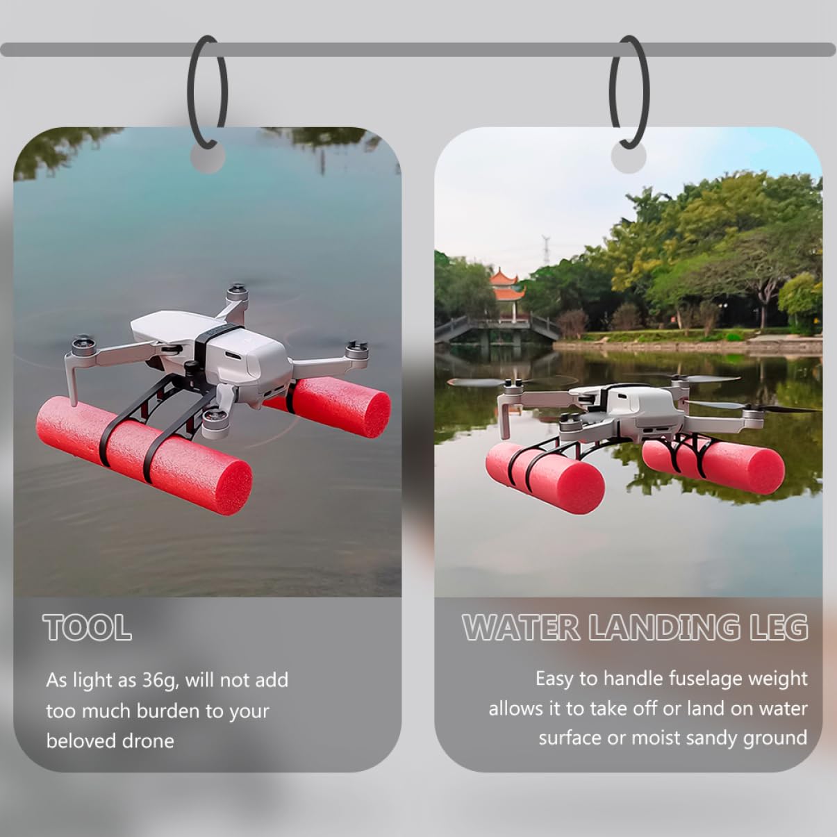 Yardwe Pata De Aterrizaje Flotante para Dron Extensor De Elevación Soporte Flotante Compatible con Mini 2 Uso Acuático