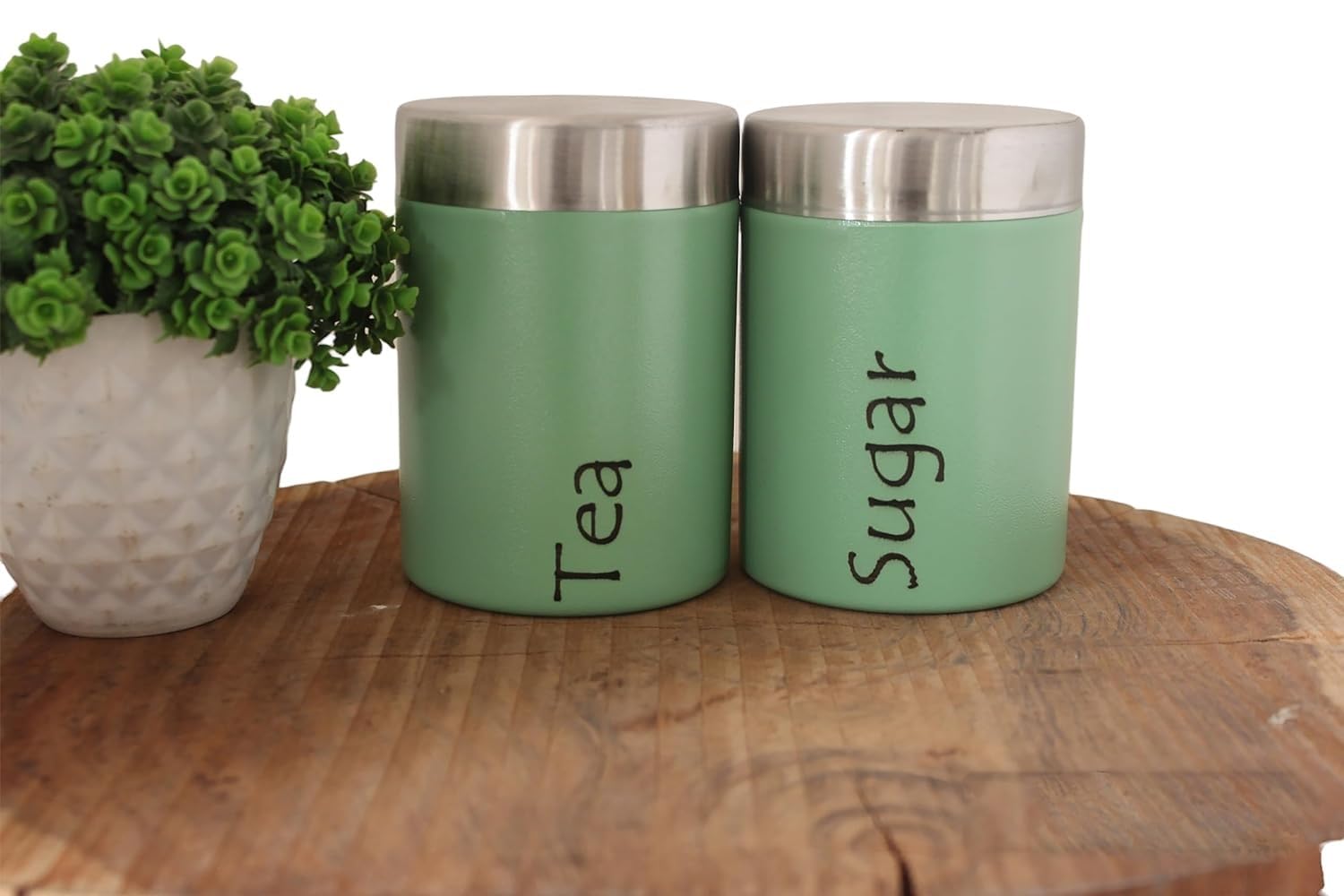 RJ kitchenware Store Tea Sugar Containers Set of 2 - Steel Container for Storage - Tea Sugar Jar (Tea Sugar (Green)) (B0CRPS94C5) Amazon Price History, Amazon Price Tracker