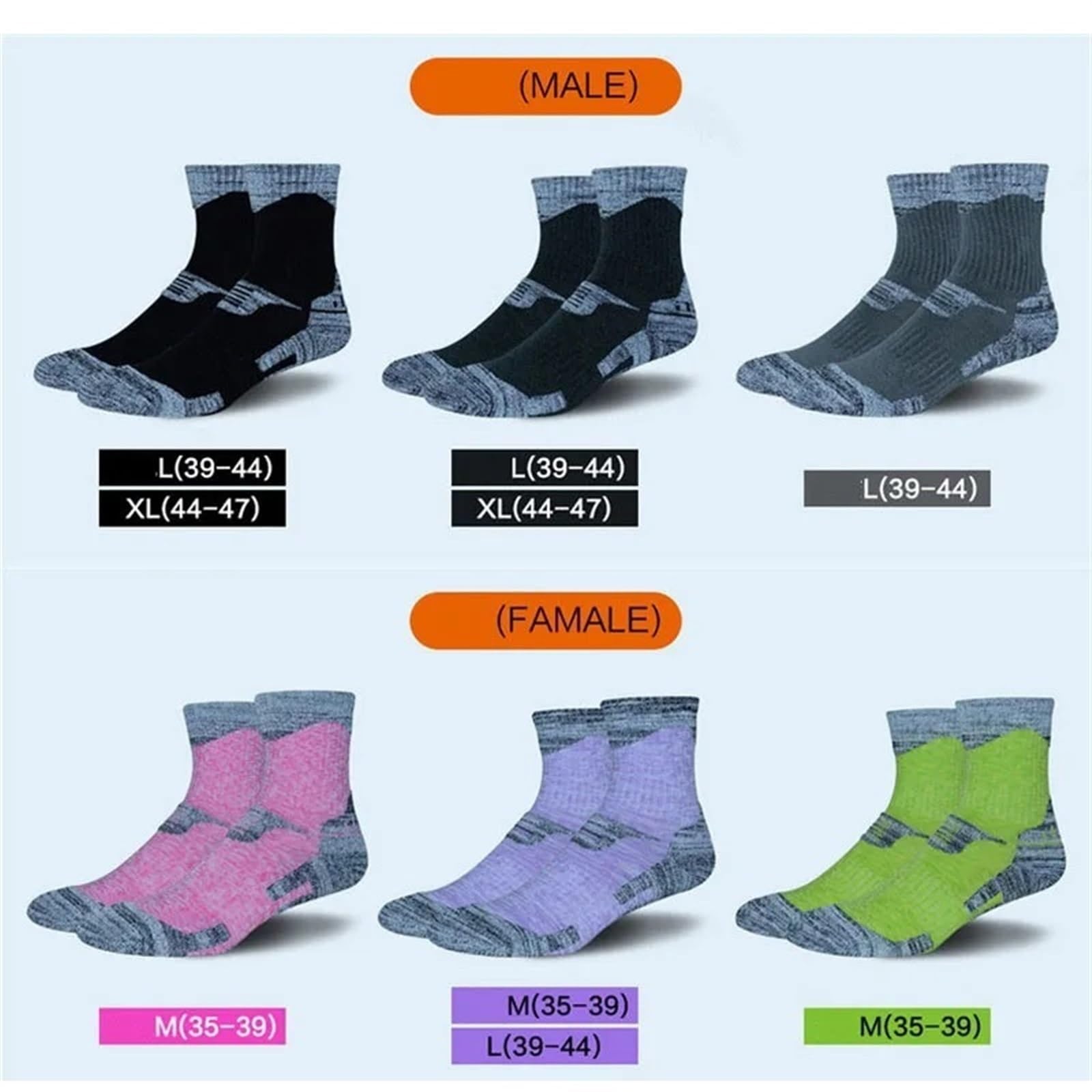 3 Paia/Lotto Calzini da Sci Termici Invernali Uomo Donna Sportivi Snowboard Trekking Ciclismo