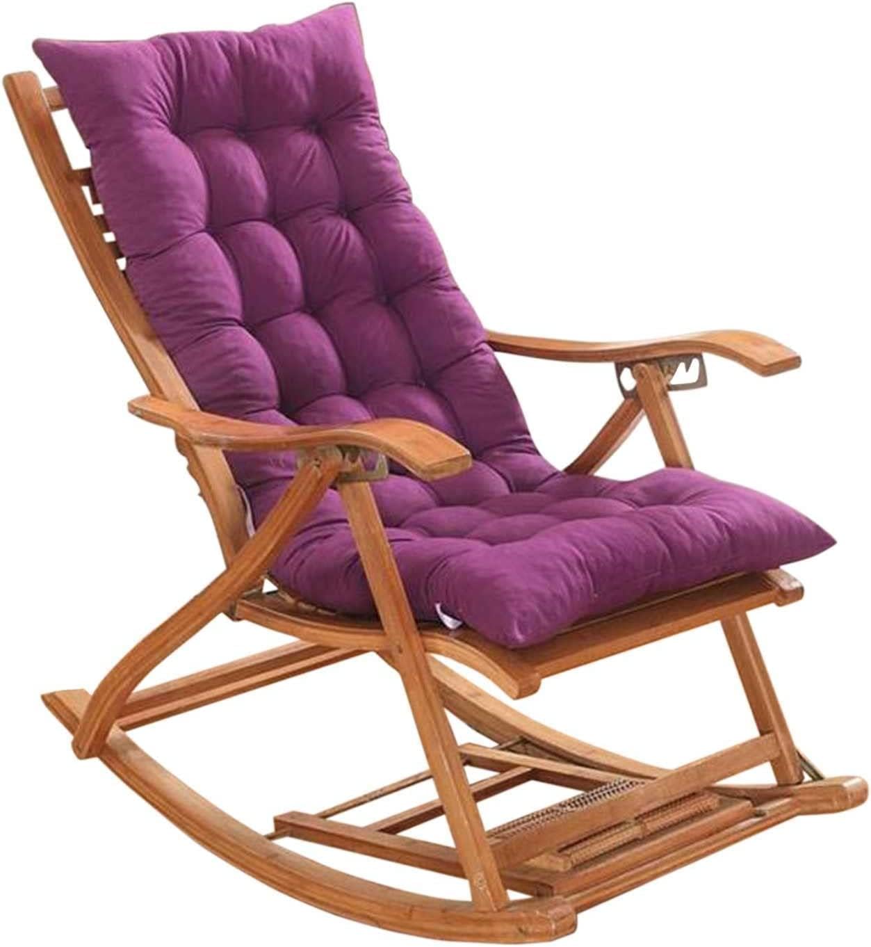 Lounger Cushion Pad, Garden Patio Thick Large Rocking Chair Cushion, Recliner Relax Chair Pad, for Rattan Recliner Indoor Outdoor,purple,40 * 108cm