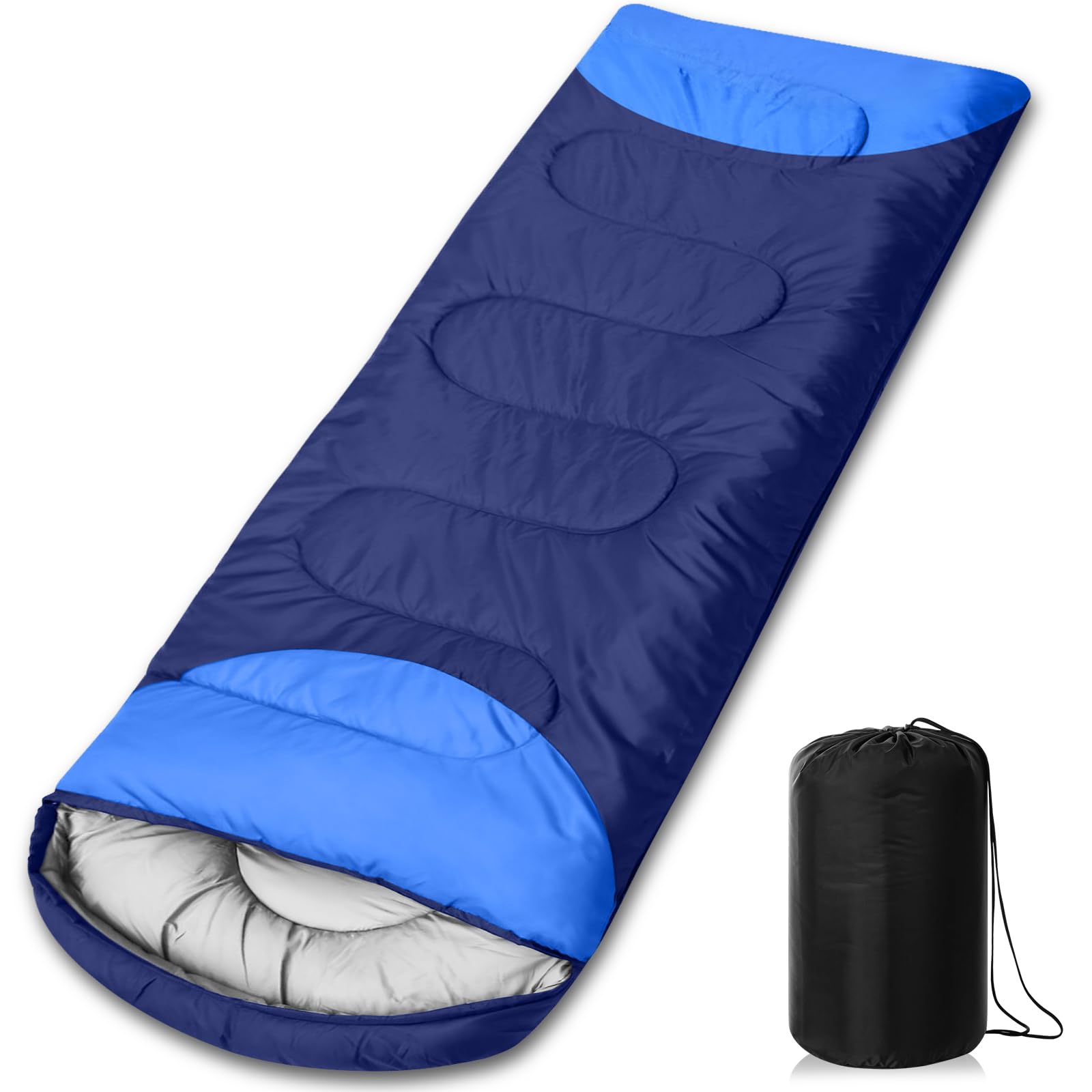 Sacco a Pelo, 210x75cm Sacco a Pelo 4 Stagioni, Leggero e Impermeabile, con Borsa da Trasporto Portatile, Adatto ad Adulti e Bambini, per Campeggio, Trekking e Attività all'Aperto