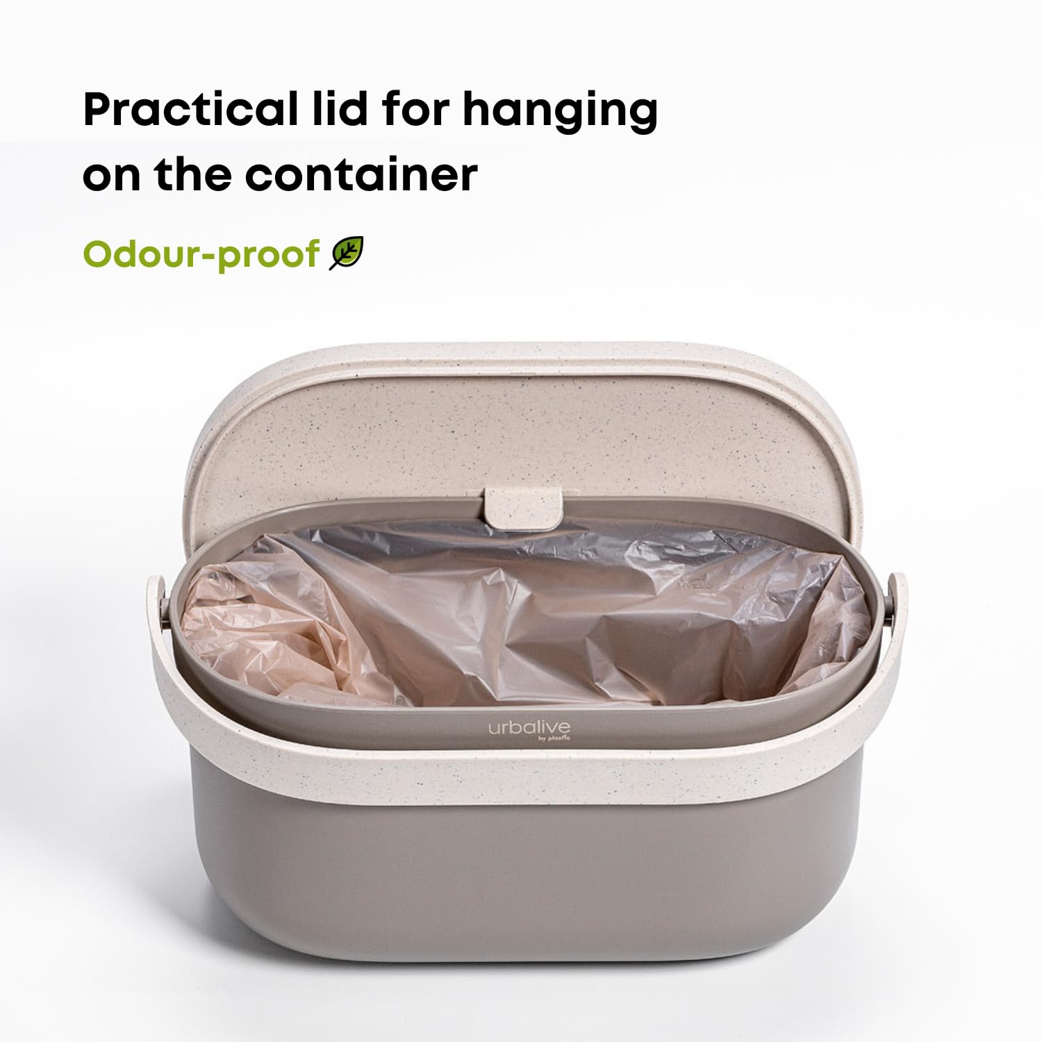 Urbalive Design Poubelle à Compost de Cuisine 4 L - Composteur avec Couvercle et Poignée Anti Odeur