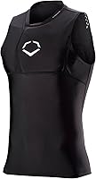 EvoShield NOCSAE Protective Chest Guard Shirt - Adult & Youth Sizes, Black - Commotio Cordis Certified Catcher Gear