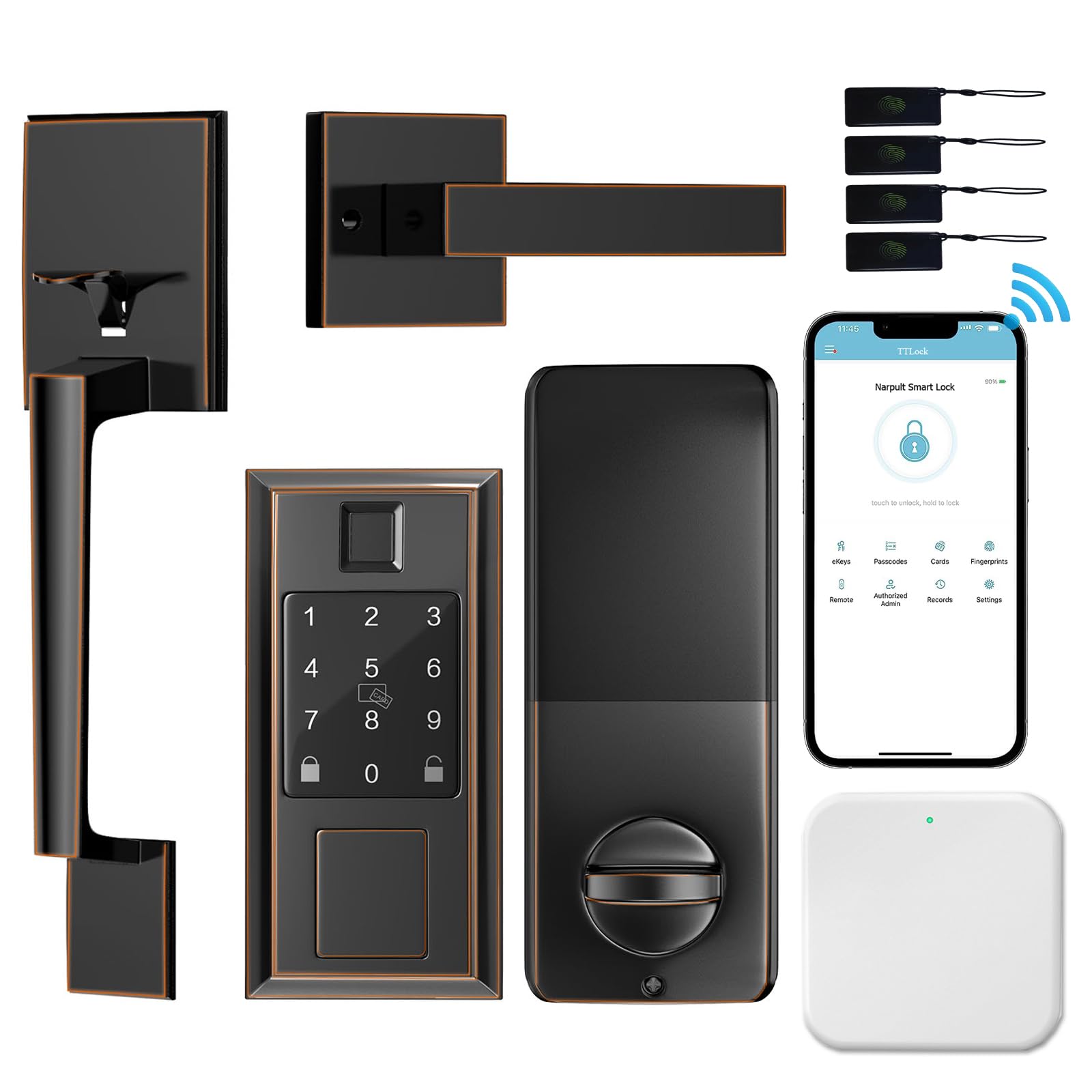 Front Door Lock Set Keyless Entry Door Lock Deadbolt with Handle Set Smart Door Locks for Front Door