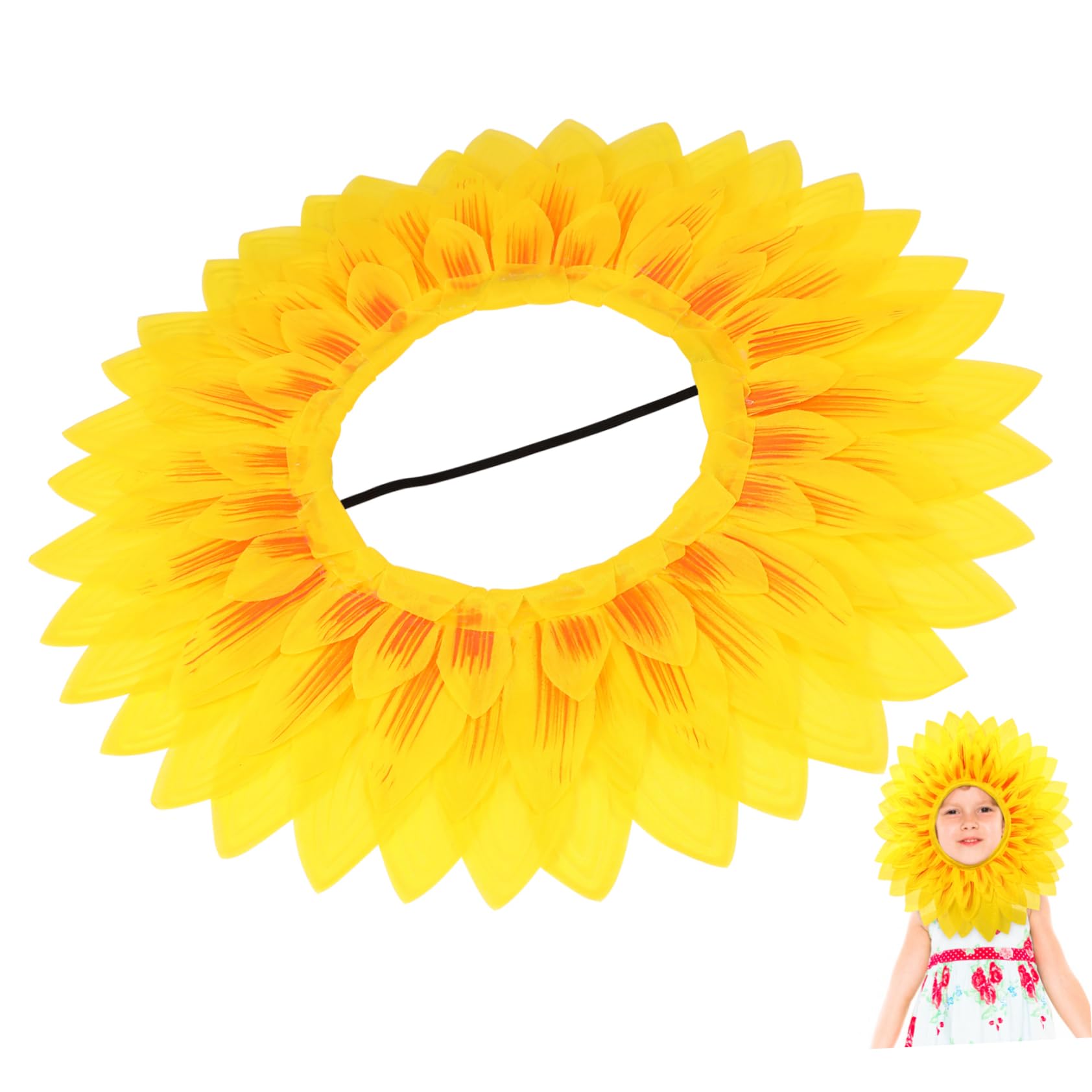 ibasenice Party Supplies Kids Child Performance Headgear Yellow Flower Headgear Sunflower Party Costume Flower Costume Plant Decor Teletubbie Headband Girls Headband Head Cover Tournesol
