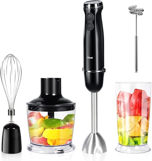 23newモデル 1台5役 ハンドブレンダー 16段階スピード切替 800wパワフル ハンドミキサー つぶす 混ぜる 刻む 泡立てる 砕く 飛び散り防止機能 ミキサー 氷の粉砕 離乳食作り 低速 高速 ４枚刃ブレンダーカッター 時短調理器具 肉 Amazon Co Jp
