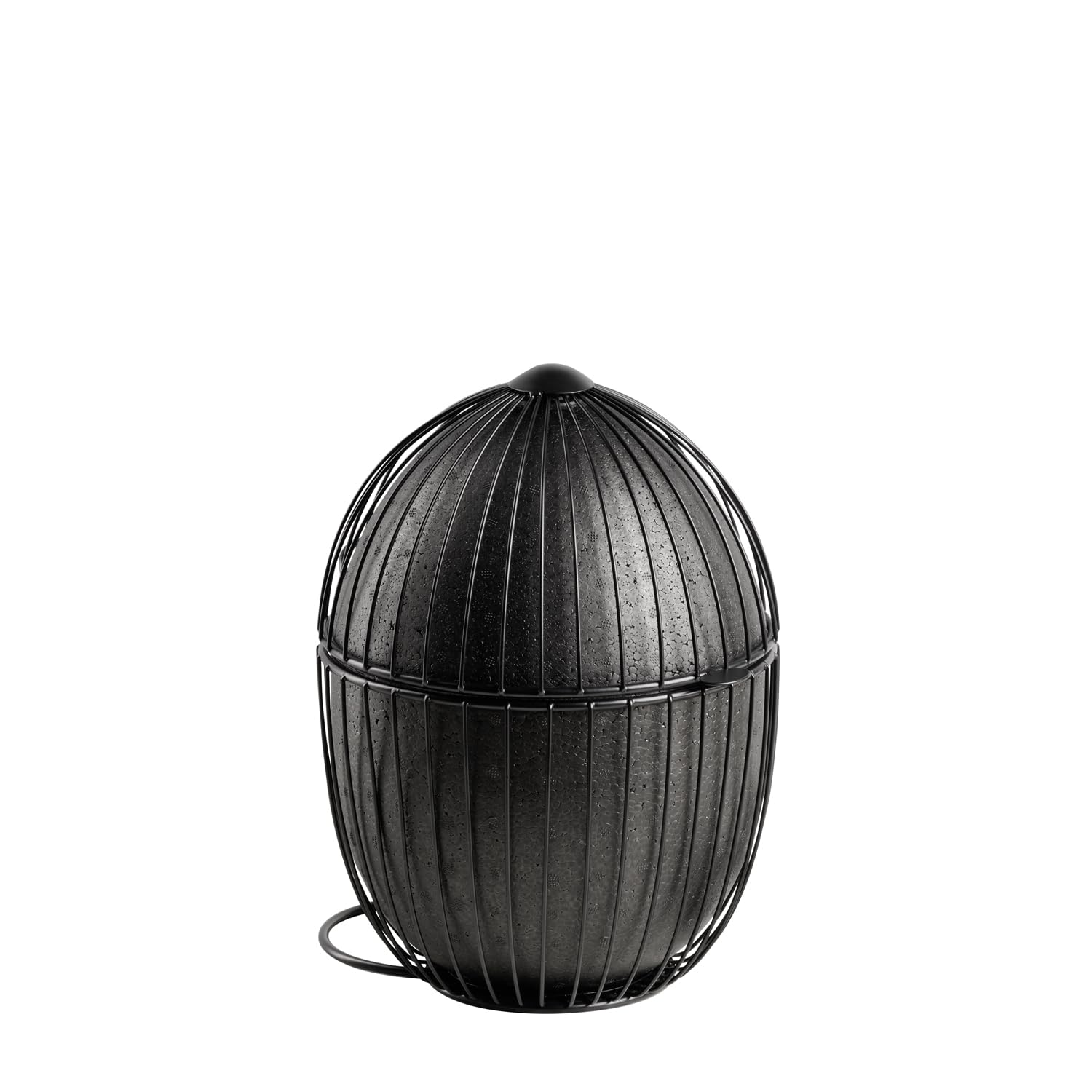 APS 30480 - Cestino per uova "OVO", in metallo nero, per mantenere al caldo, per circa 35 uova, mantiene il contenuto caldo grazie all'EPP e alla fodera in cotone, diametro 23 cm, altezza 31 cm, nero
