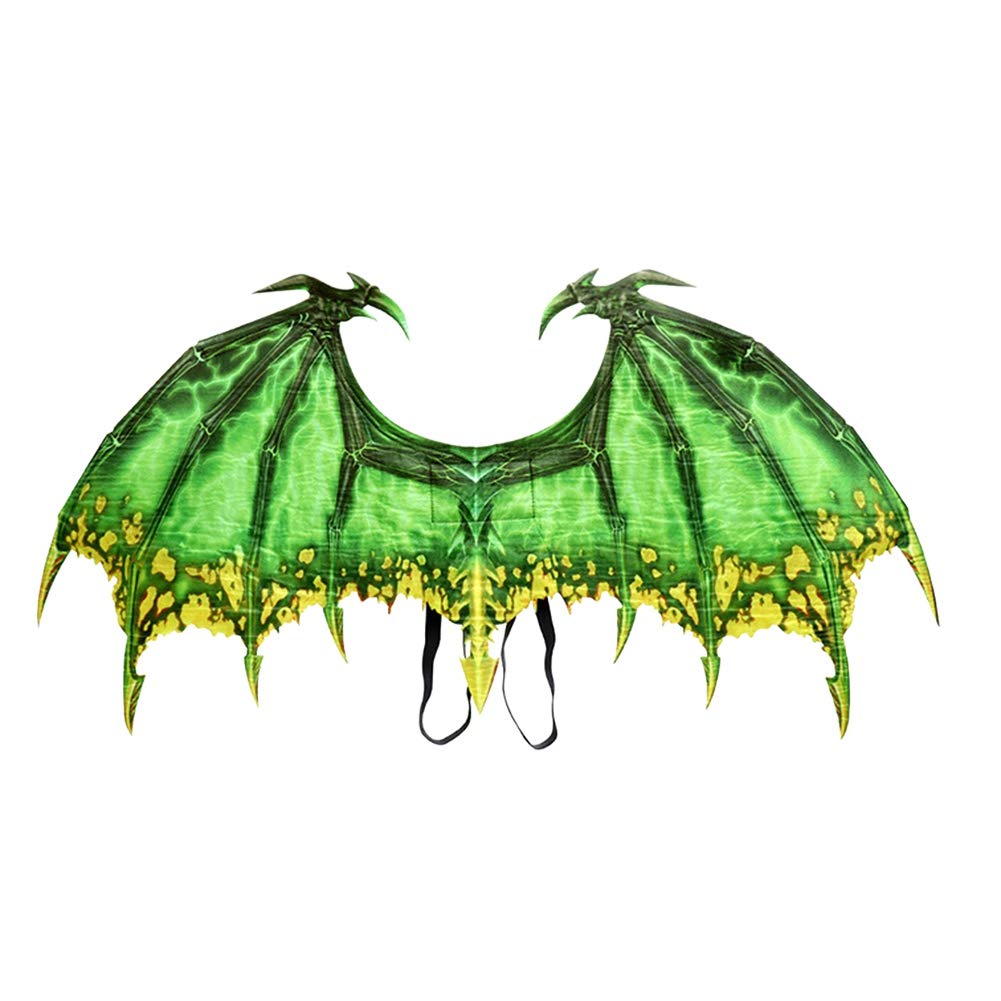 XIYAO Halloween Mardi Gras Costume Cosplay Demon Dragon Wing for Adult Green