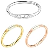 Personalized Name Promise Ring, Custom Engraved Stacking Ring, Birthday Gift for Her, Dainty Jewelry Gift for Women, Birthdays, Valentines Day, Bridesmaids, Friends, Moms, and Grandmas - RF1-D