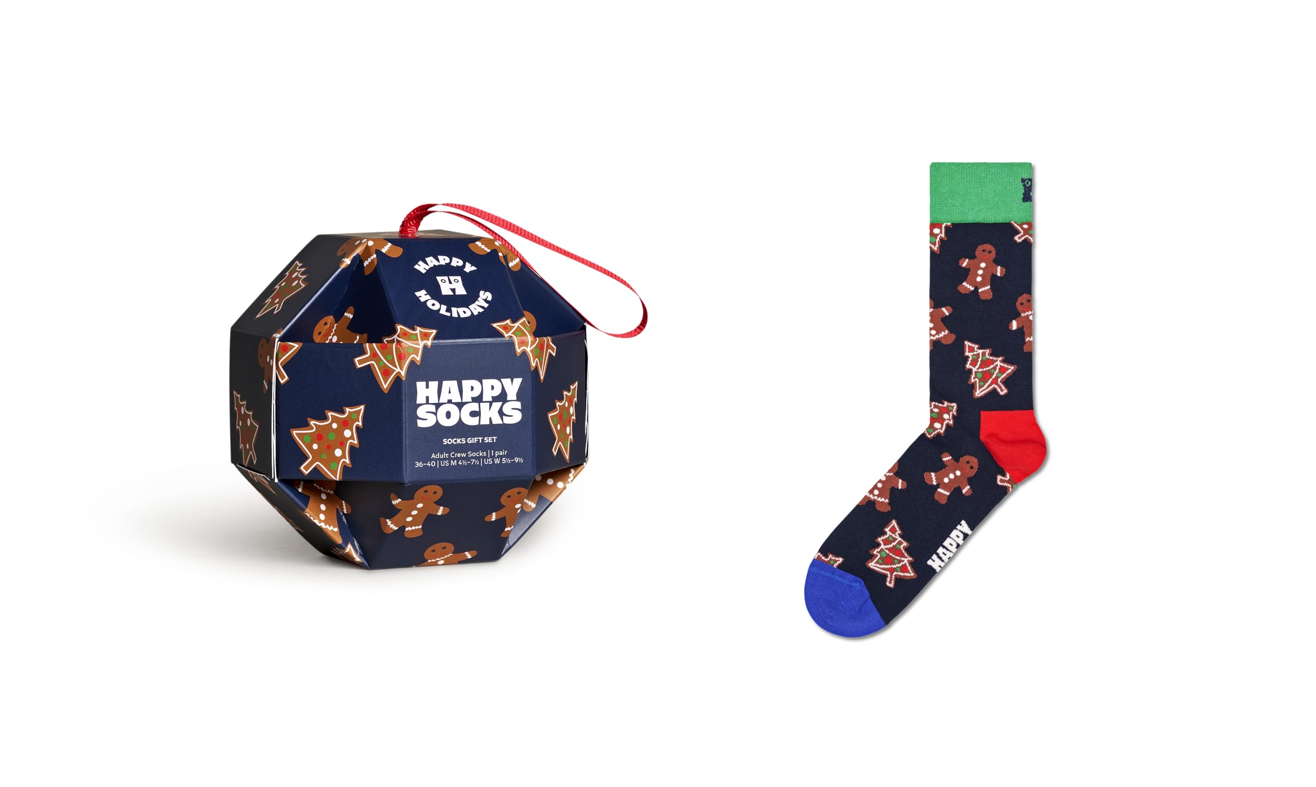 Happy Socks Gingerbread Cookiess Gift Box Half Socks EU 36-40