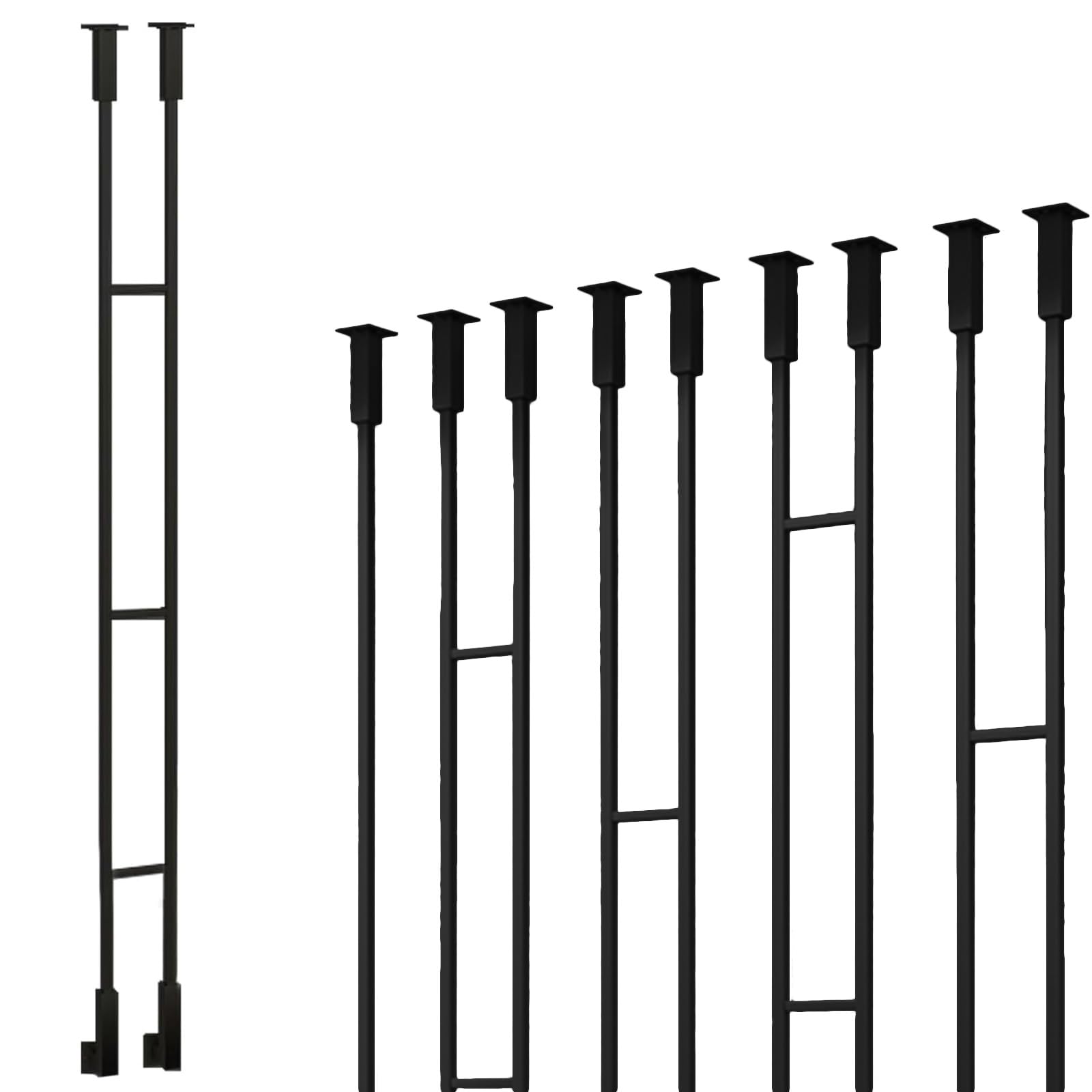 Balustre d'escalier moderne en métal noir ou or pour garde-corps de loft