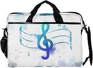Nota musicale, spartiti, romanticismo Borsa per laptop Borsa a tracolla per notebook Tablet PC con tracolla Borsa per borsa da trasporto in tela Messenger Borsa per donna, uomo 38.1x27.94x2.54cm