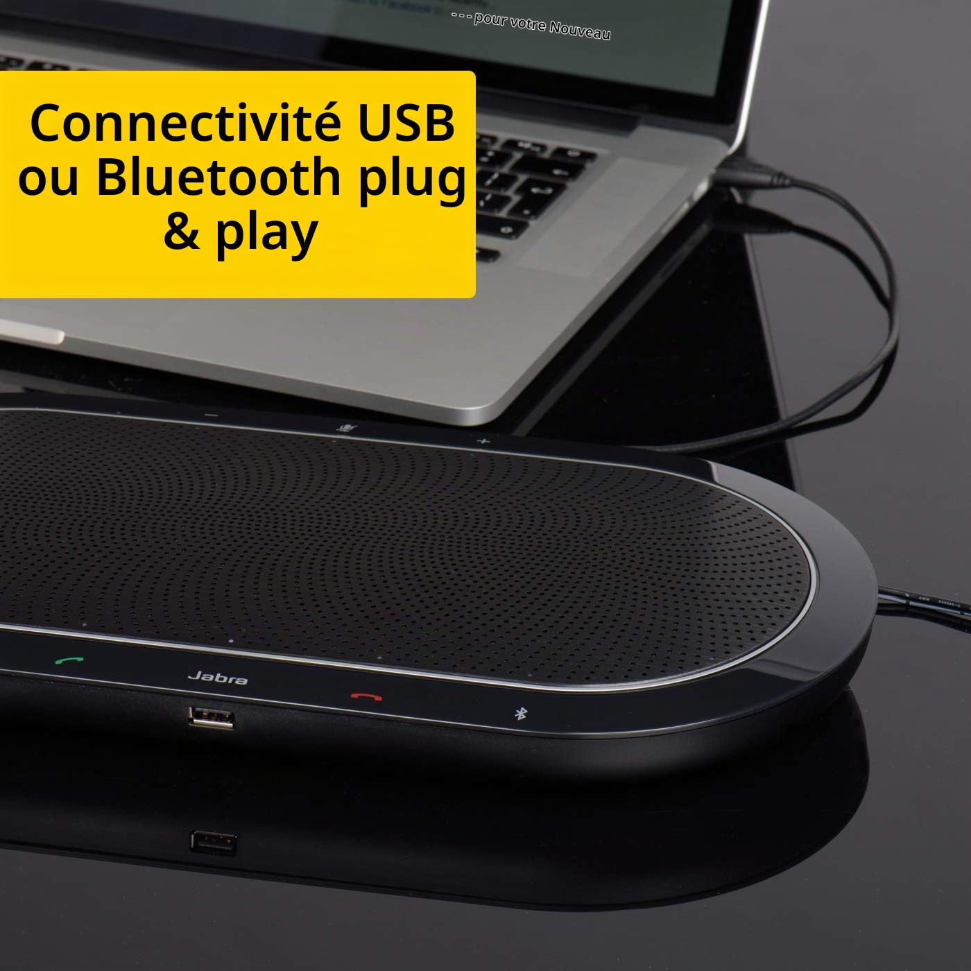Jabra Speak 810 Enceinte pour Conférence Microsoft pour Grandes Réunions avec Adaptateur Bluetooth et Câble USB-A Intégré – Compatible avec Ordinateurs Portables, Smartphones et Tablettes