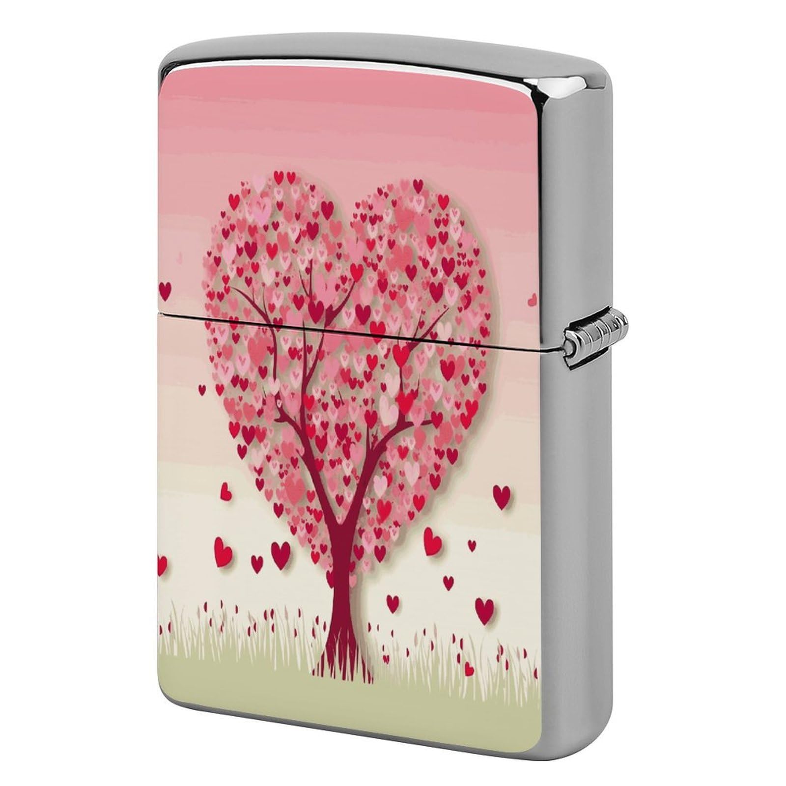 Btcowzrv Style Heart Tree1 Metal Lighter Case Sleeve Cover Holder