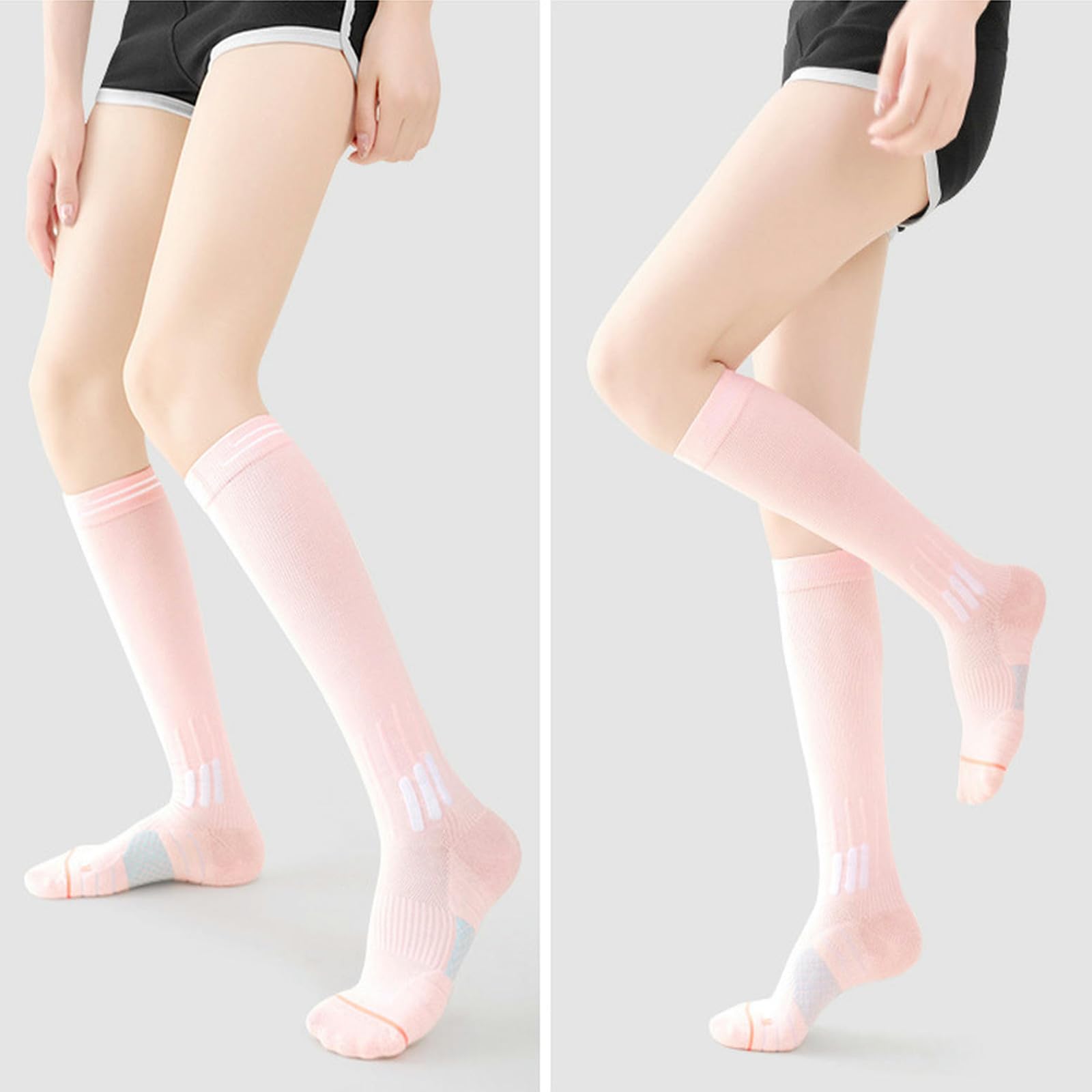 Męskie skarpety długie rurki kompresyjne skarpety kompresyjne na mięśnie Skipping Rope Pressure skarpety sportowe do biegania joga ręcznik Bottom Thickened Socks 2-pak - czarne