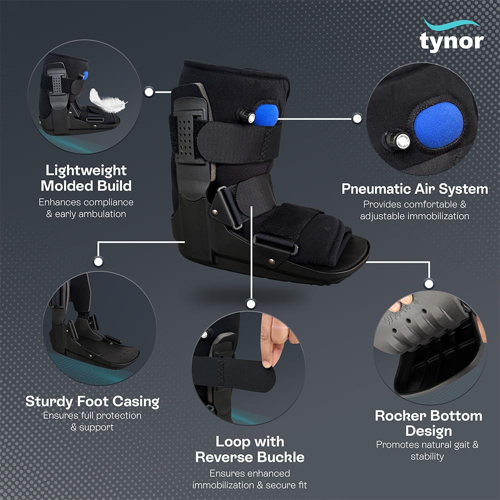 TYNOR Walker Boot Air- Short, Black, XL, 1 Unit 1