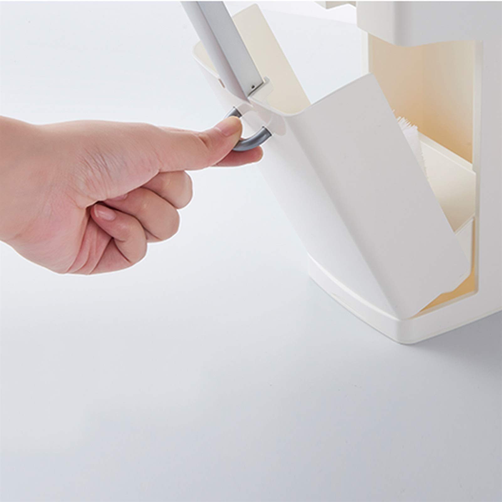 Escobilleros Basura del cepillo de inodoro puede configurar la herramienta de limpieza de inodoros con un lugar para almacenar bolsas de basura para ahorrar espacio (blanco / marrón) Escobillero(Bruin