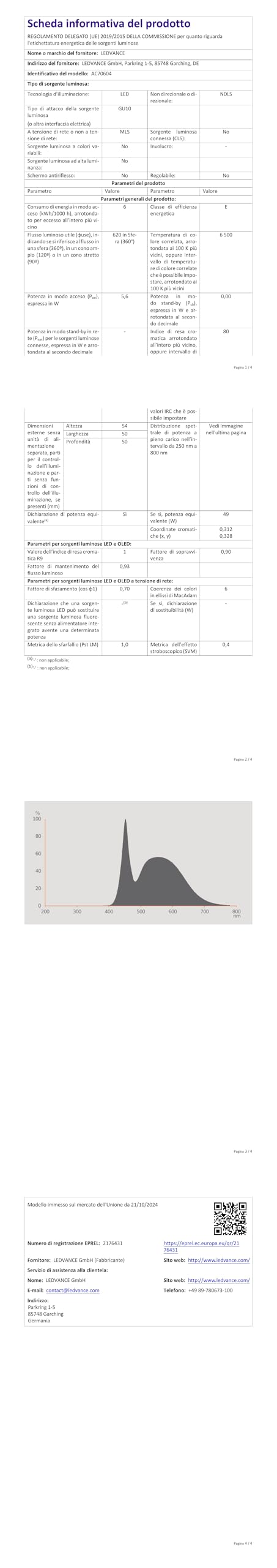 OSRAM Riflettore LED Spot Star PAR16 80°/120 5,6W trasparente GU10 | LED Star PAR16 80 120°, LED Lamps, Chiaro, 15000 h, confezione da 1