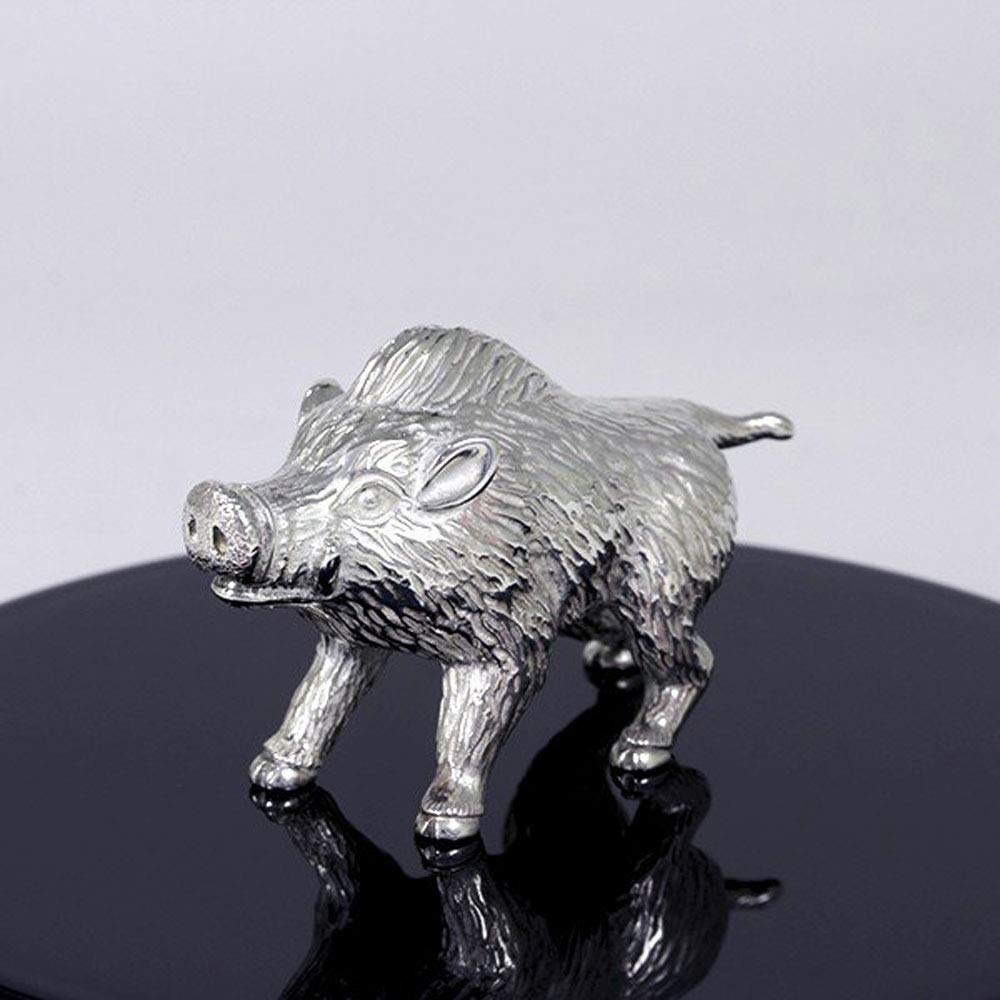 Amazon.co.jp: 置物 干支 銀製 亥 猪 いのしし 雄 （梅都工房