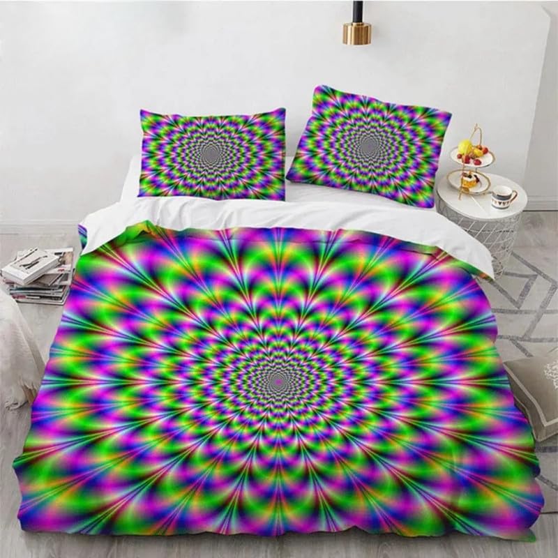 Housse de couette 140x200 cm abstrait violet pour décoration chambre moderne