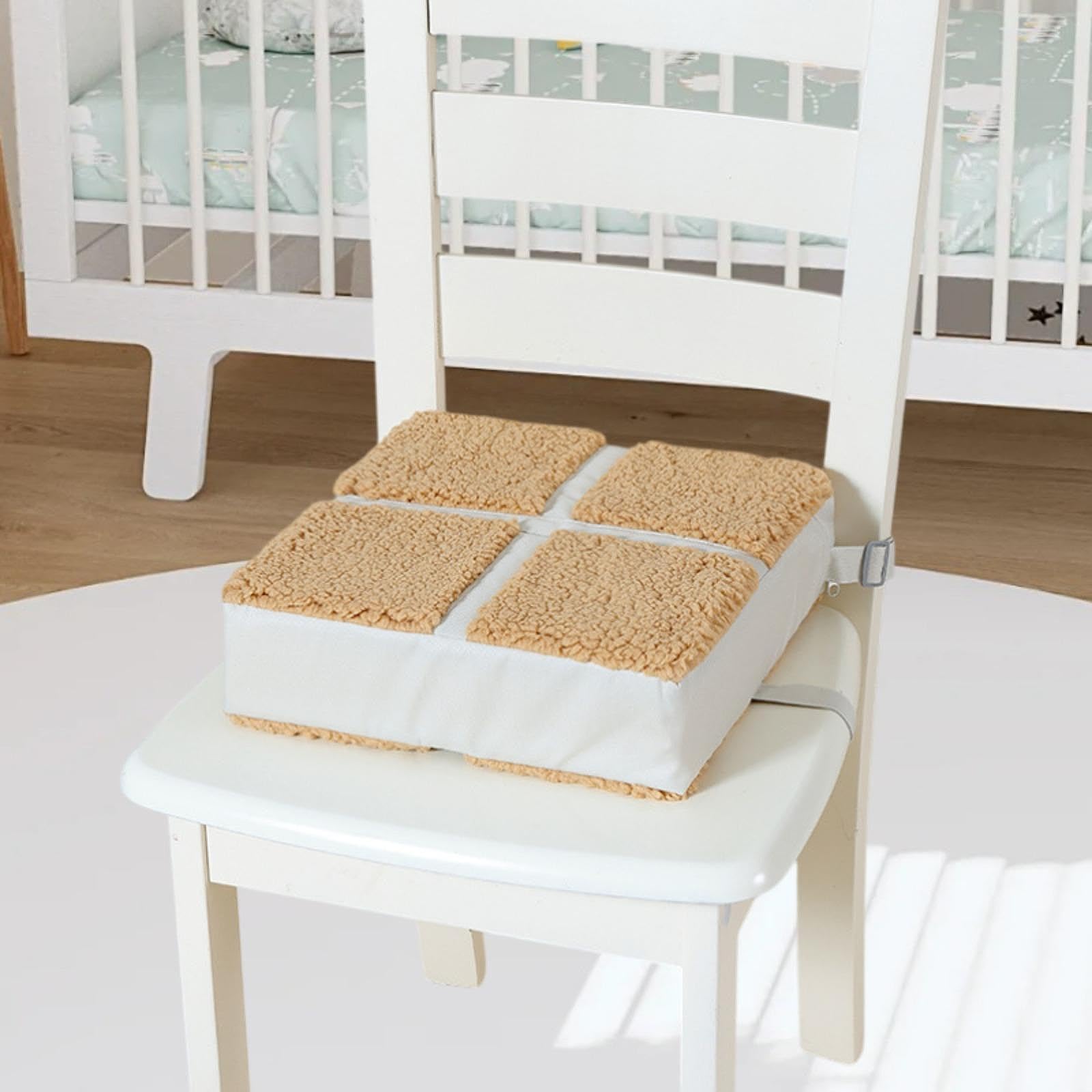 Seggiolino Rialzato per Bambini per Sala Da Pranzo, Facile Da Pulire, Comodo, Lavabile, Antiscivolo, Cuscino Rialzato per Seggioloni, Cachi, Taglia unica bambino