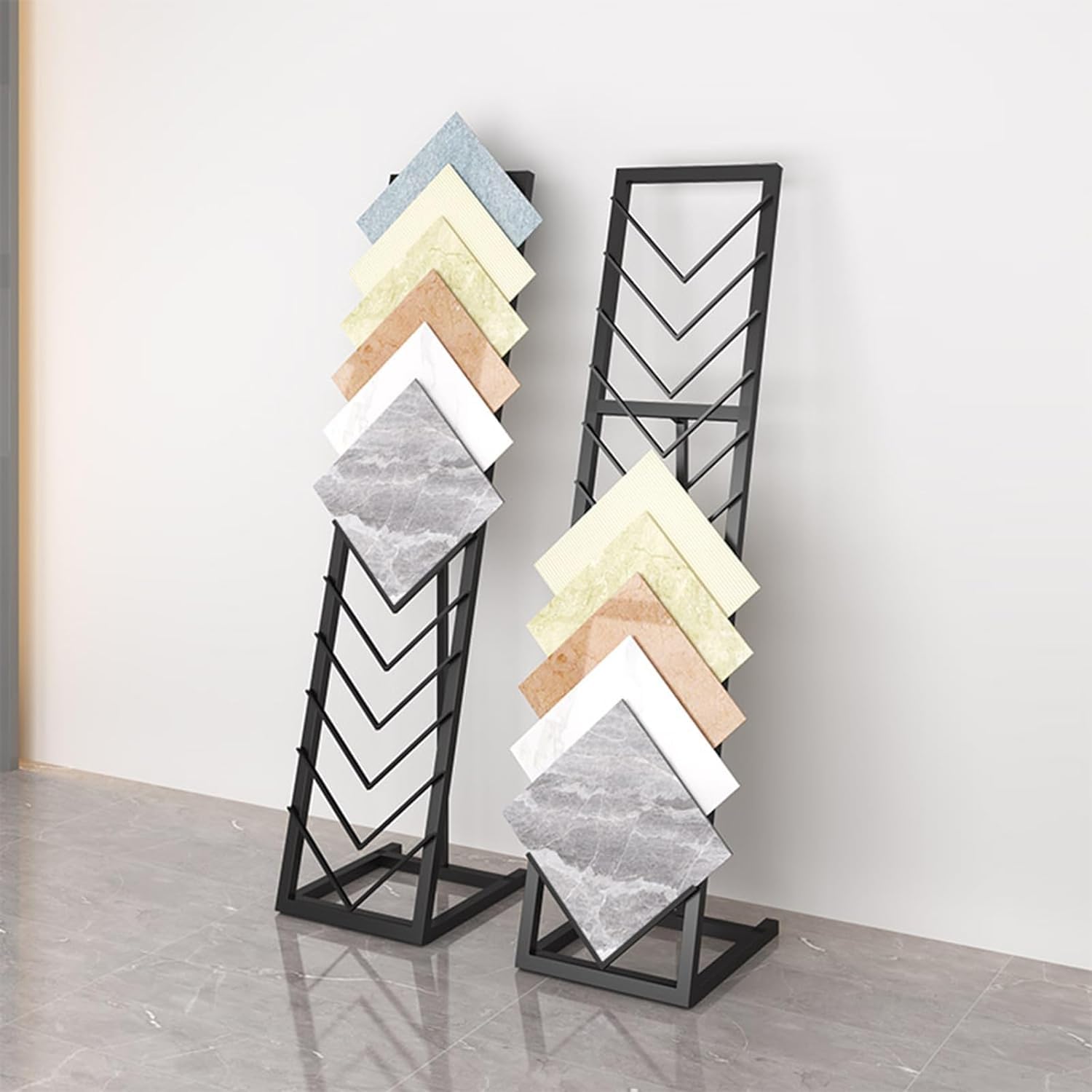 Scaffale mobile del campione della porcellana del banco di mostra delle mattonelle di ceramica per la mostra, scaffale dell'organizzatore del pavimento per i negozi, soluzione durevole della vetrina