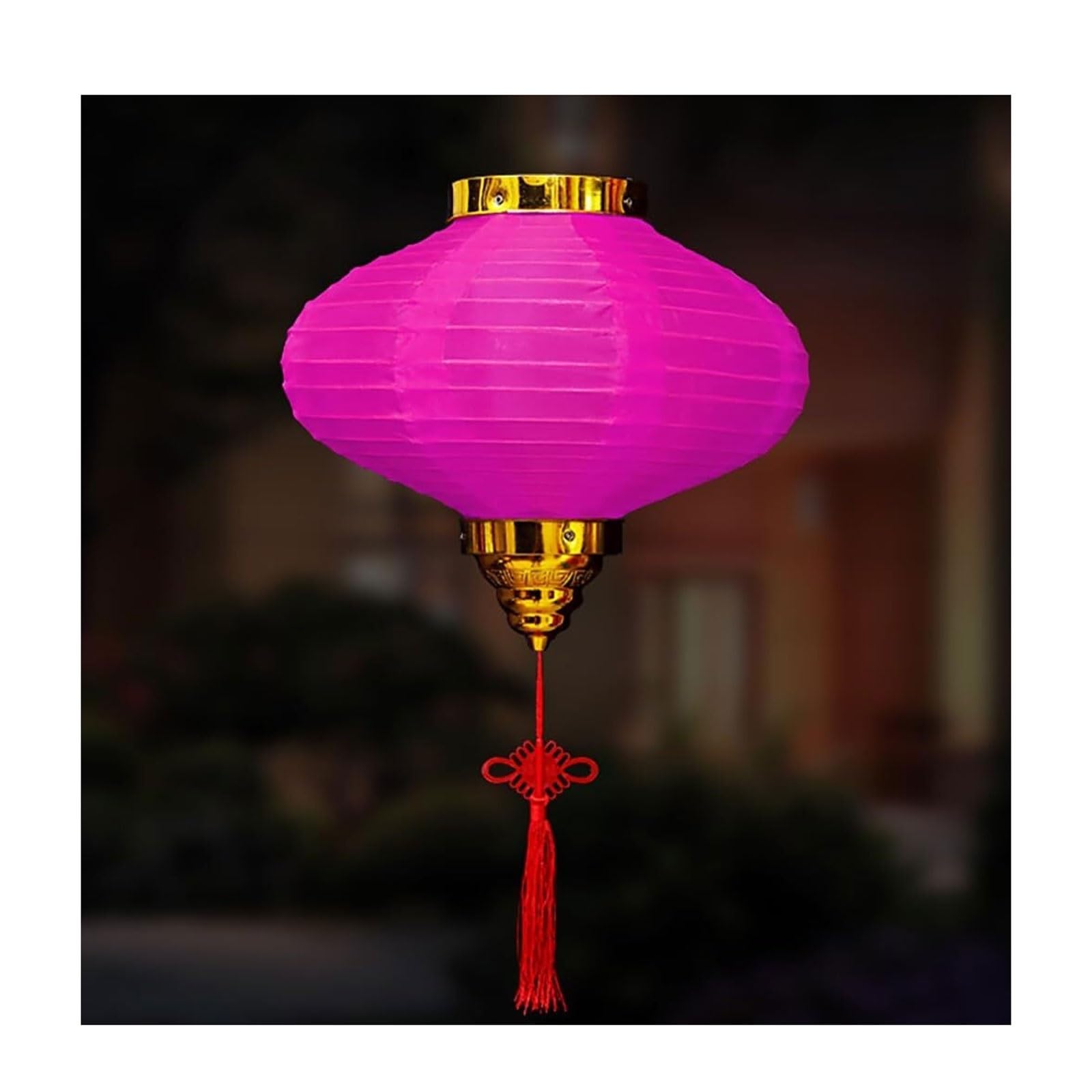 Asian Lantern, 2PCS Vietnamese Satin Lanterns Oriental Decorative Hanging for Weddings Festivals and Garden Parties Outdoor Decoration(Rose,12inch)