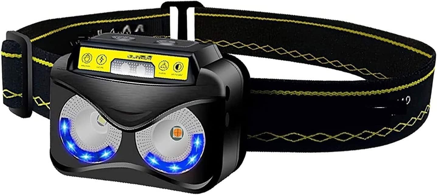 BArobo Torcia Frontale a LED Ricaricabile, Lampada Frontale con sensore di Movimento, Impermeabile, LED Bianco Brillante e Luce Blu for Corsa, Campeggio, Escursionismo e Altro, la Scelta Ideale