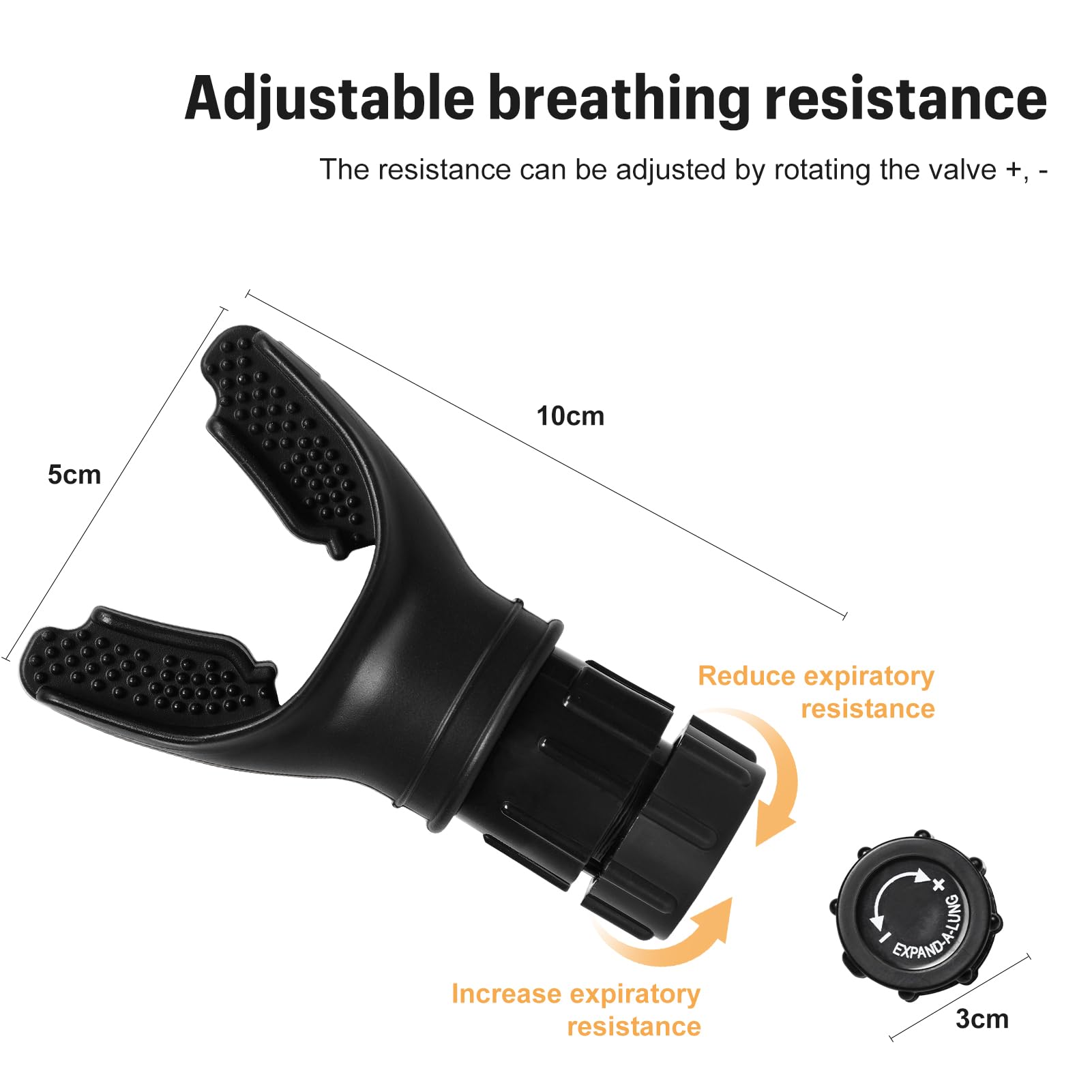 Trainer per la resistenza respiratoria, attrezzo ginnico leggero e portatile, trainer muscolare con impostazioni variabili, facile da pulire