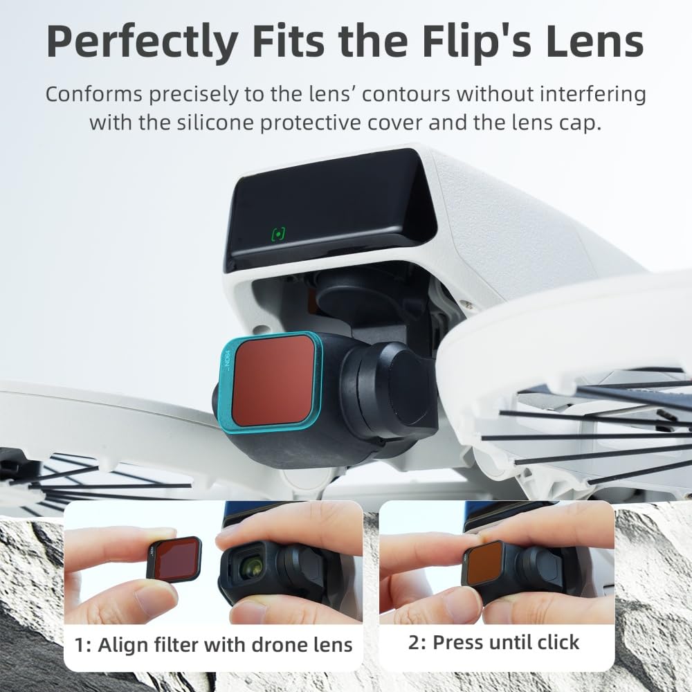 Kit filtro flip per action camera DJI, set di lenti ND/CPL/Mist con montaggio rapido, riduzione della luce e accessori polarizzanti per riprese cinematografiche (set da 6 pezzi)