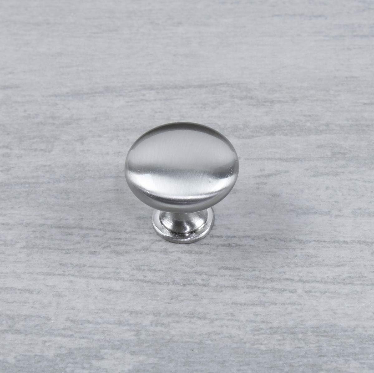 25 Pack Century Builders Choice Round Cabinet Drawer Knob, 1-1/4 Inch Diameter, Satin Nickel, 05122-15