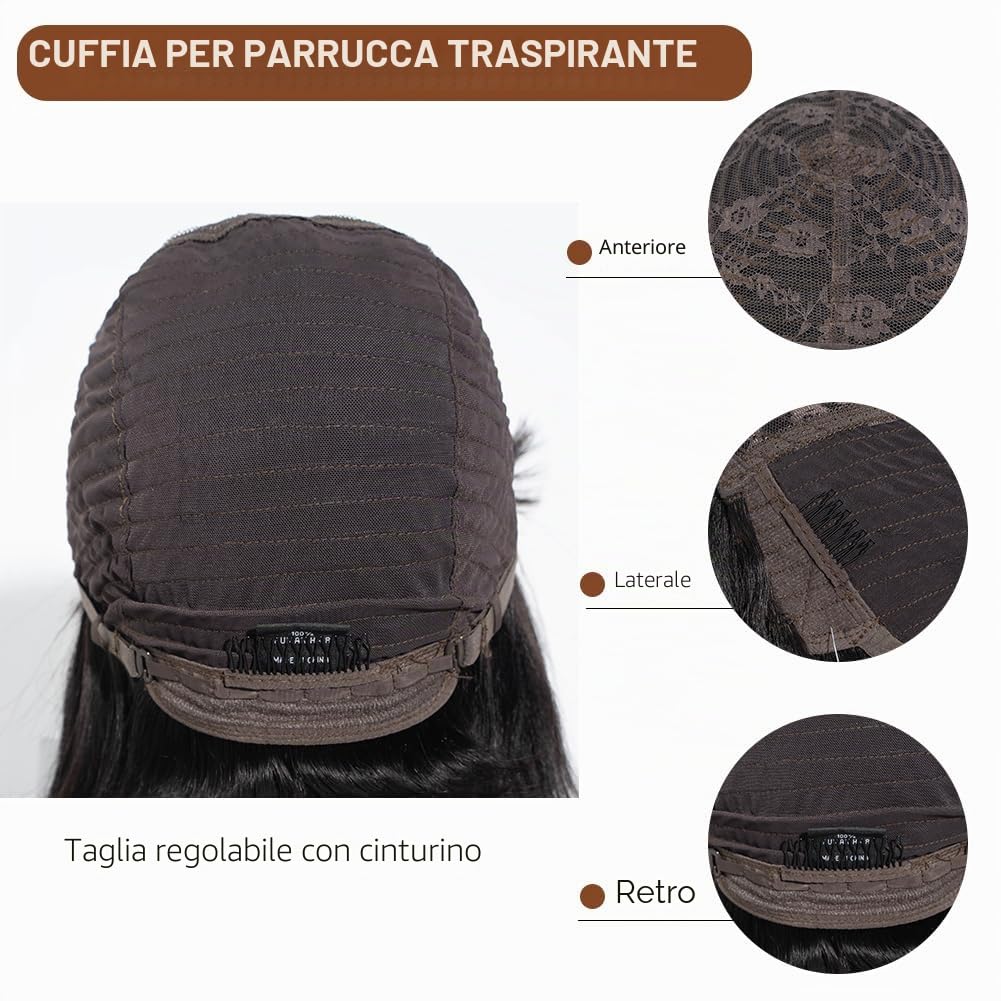 Joedir bob parrucche di capelli umani (nero, 10 inch)