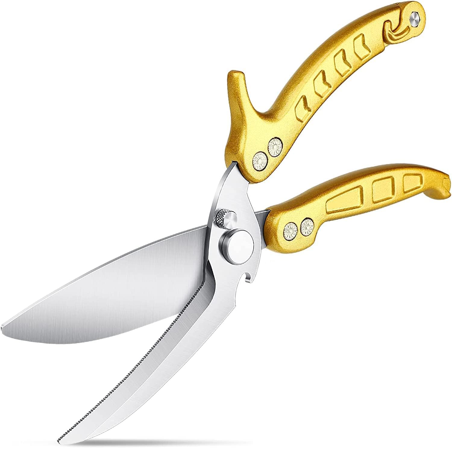 DRAGON RIOT Poultry Shears - Heavy Duty, Gold Chicken Poultry Shears, Sharp Meat Scissors, Dishwasher Safe for Food, Chicken, Fish, Meat