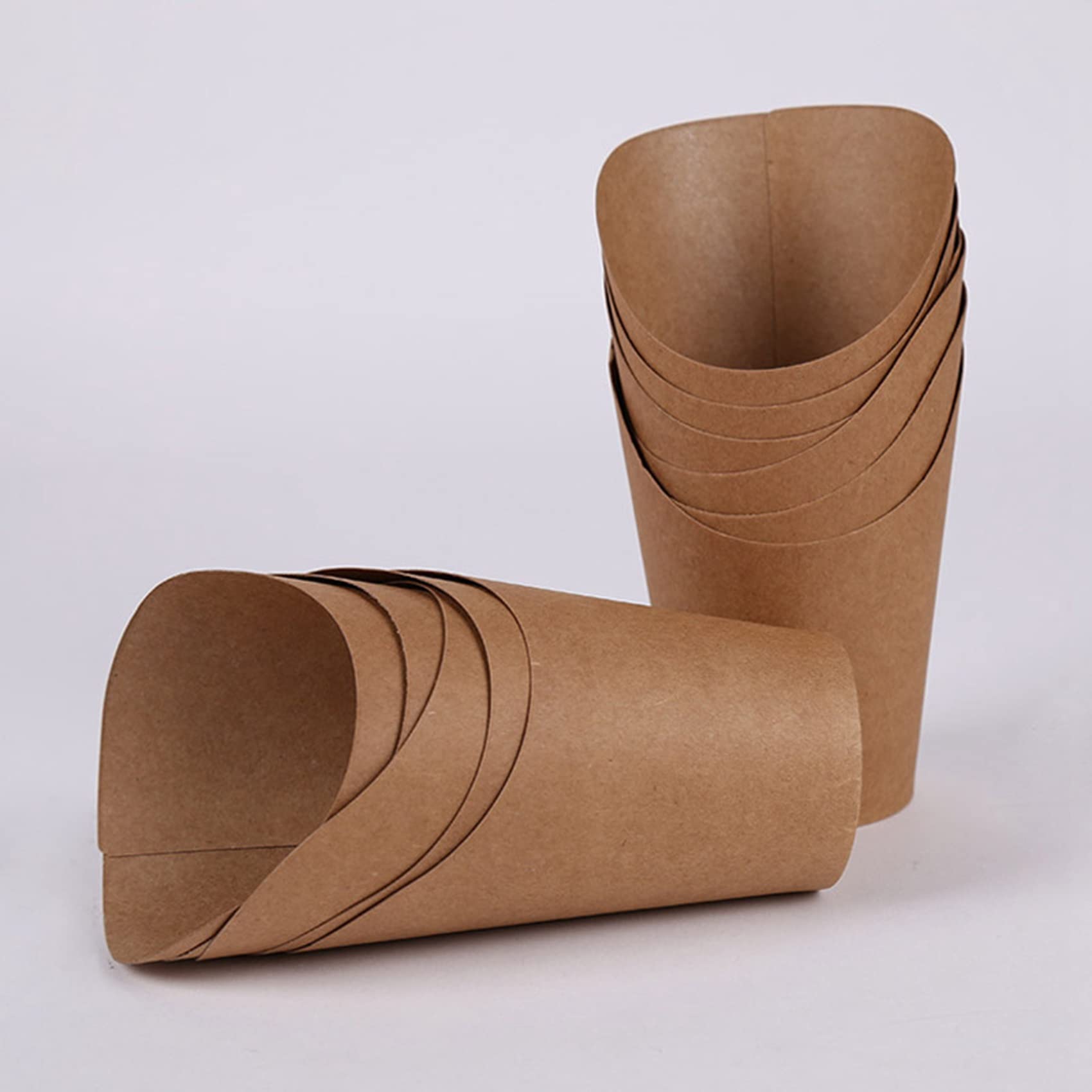 Bicchieri di carta kraft usa e getta per cottura, 300 ml, 500 pezzi, ideali per torte, bignè, patatine fritte e snack, sicuri per alimenti, resistenti al grasso, design ecologico