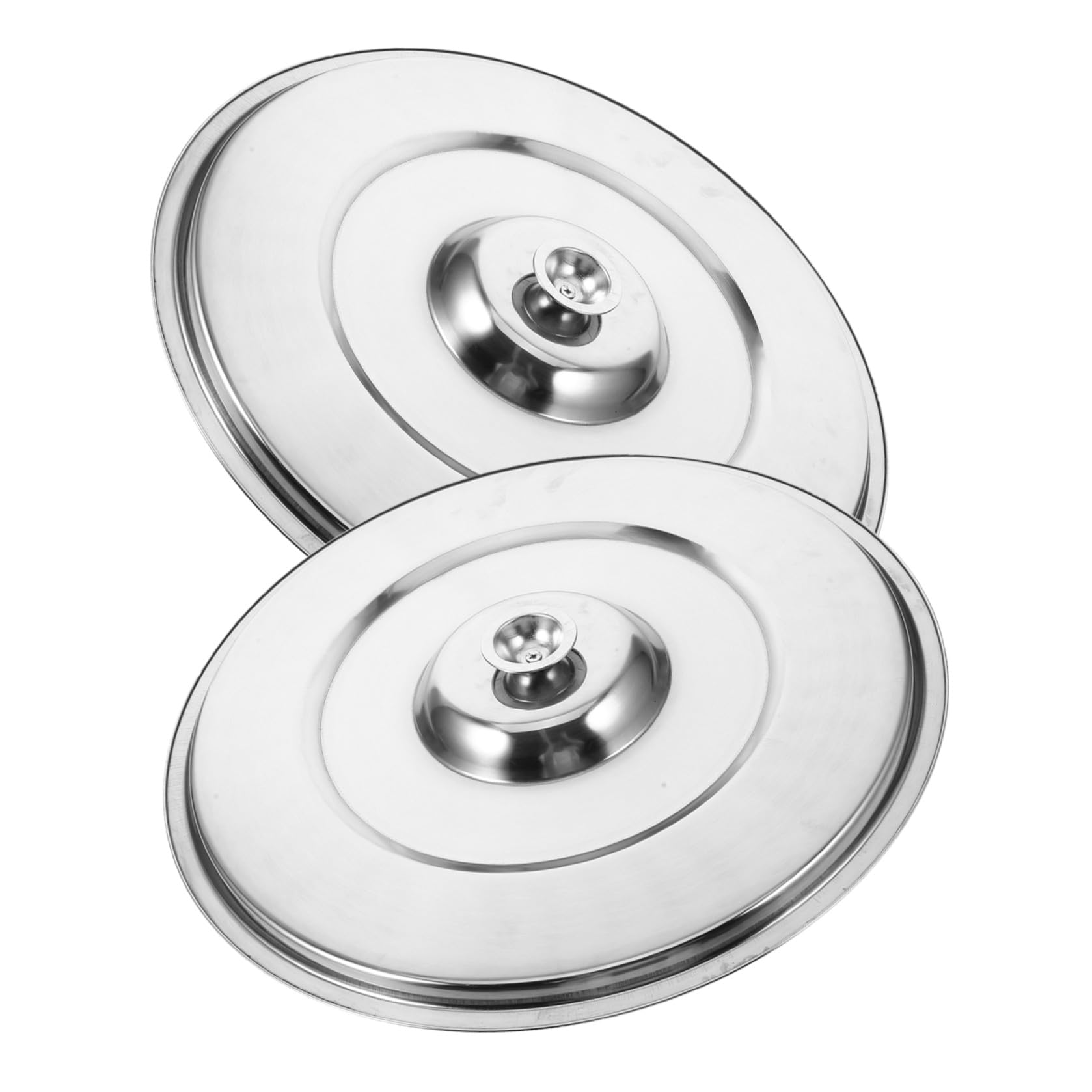 2 Pezzi Coperchio per Pentola in Acciaio Inossidabile Argento con Manico Sicuro e Tenuta, per Cucina e Uso Domestico