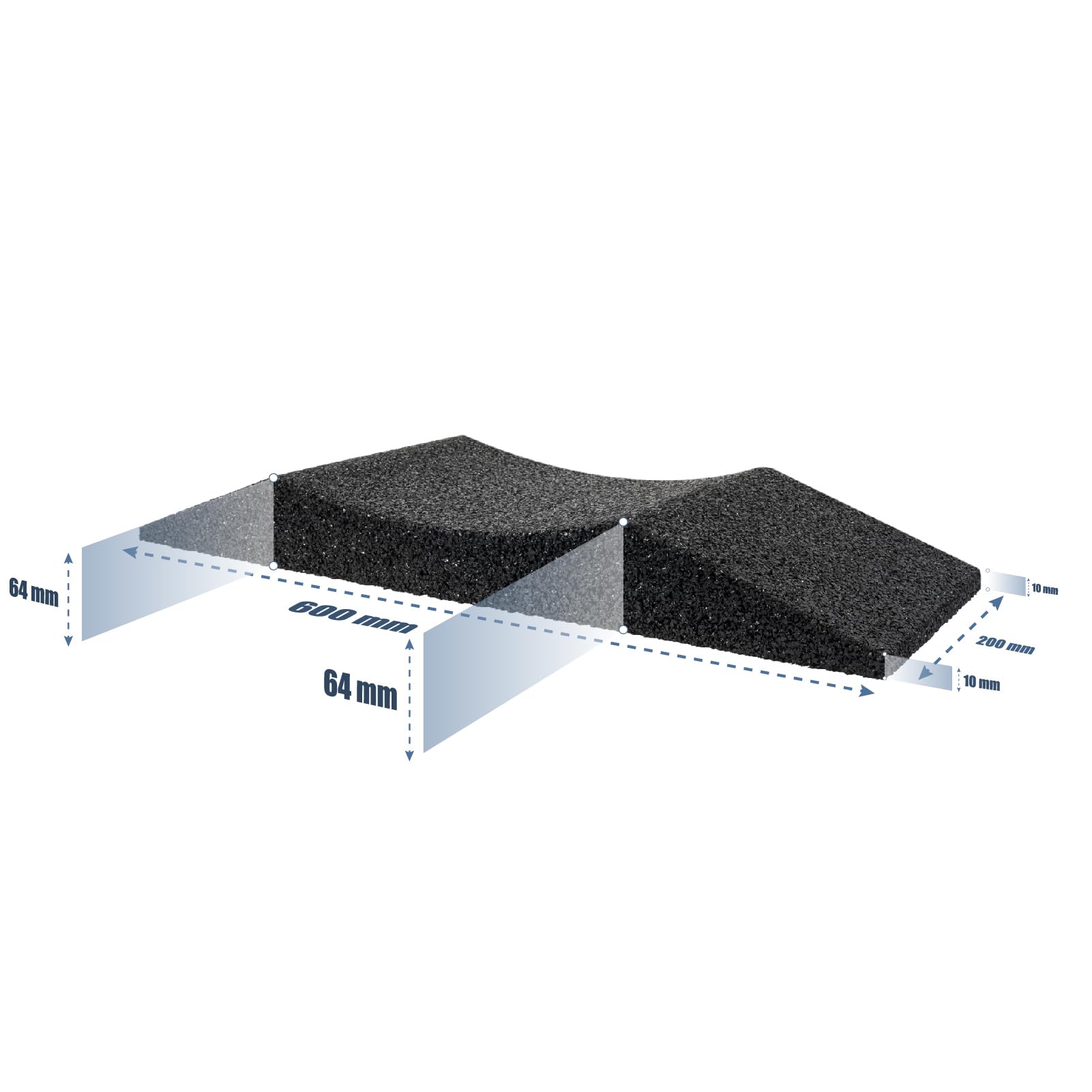 HASKYY Set di 4 proteggi pneumatici 600x200x64mm fino a pneumatici 195, proteggi pneumatici, proteggi cerchioni, proteggi pneumatici in granulato di gomma