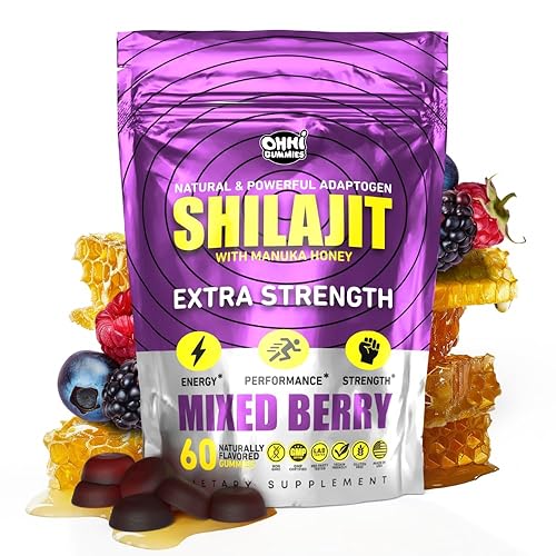 OHHIGUMMIES Gomitas Pure Shilajit para hombres y mujeres, sin OMG, aptas para veganas, sin gluten, probadas en laboratorio, 100% naturales del