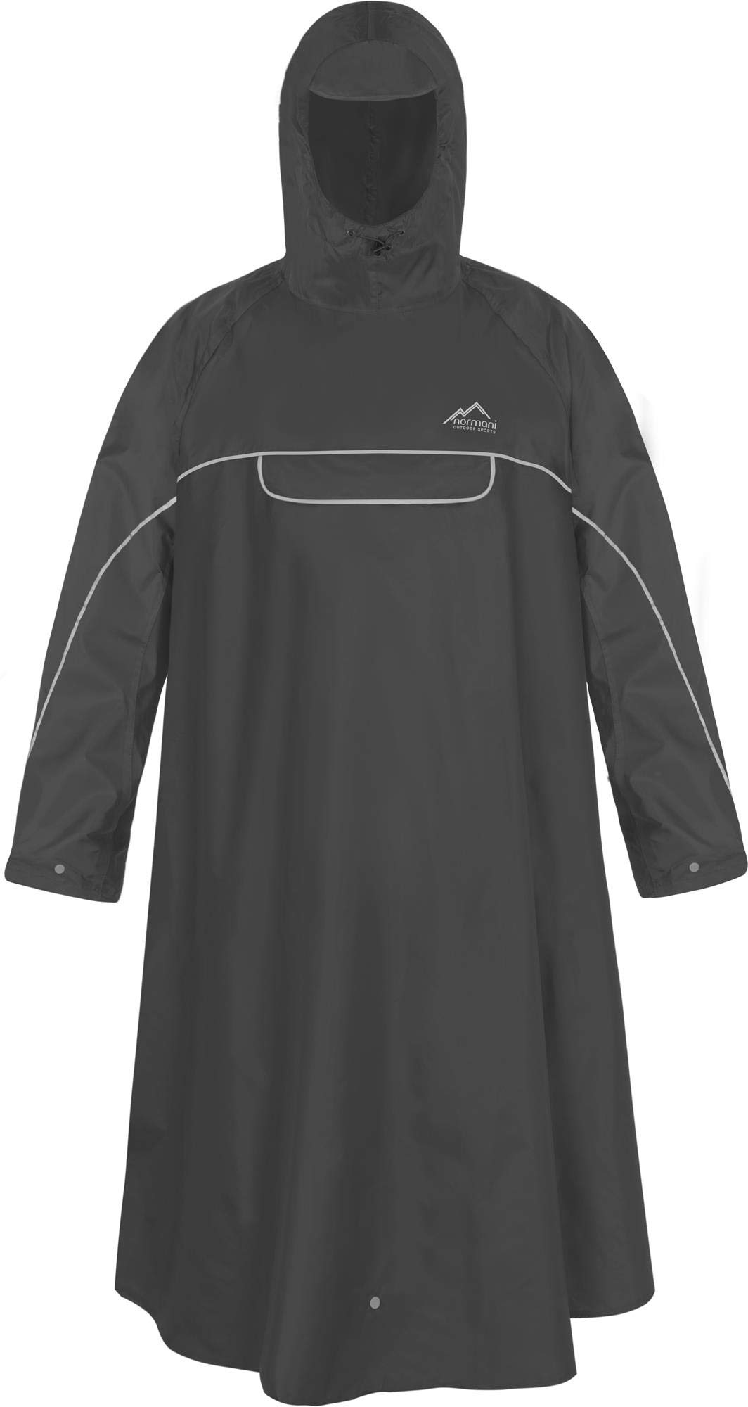 normani Regenponcho mit Rucksackfunktion - Wassersäule: 12.000 mm - Outdoorponcho - Extra Langer Wanderponcho Regencape Reiseponcho mit Ärmeln für Damen und Herren