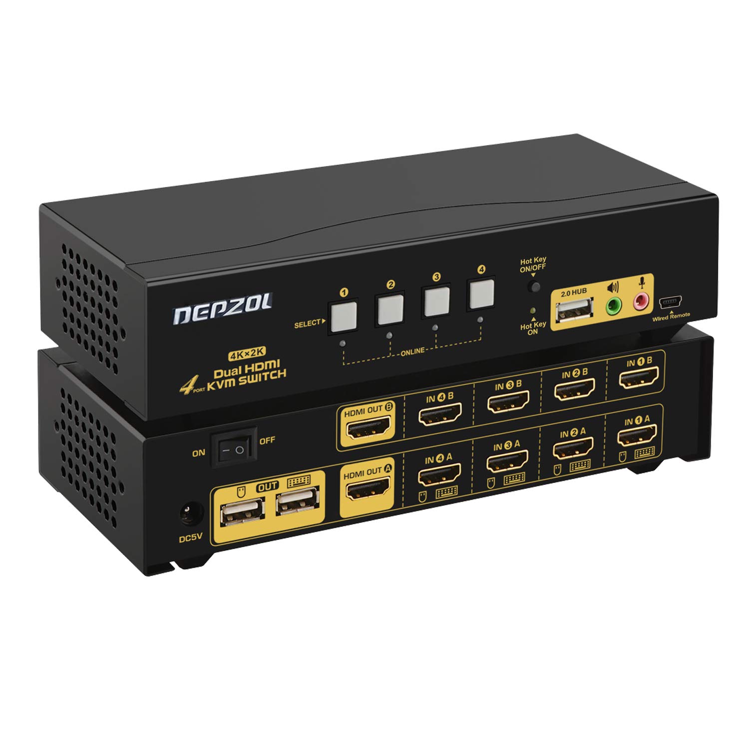 Buy HDMI KVM Switch 4 Port Dual Monitor Extended Display 4K30Hz