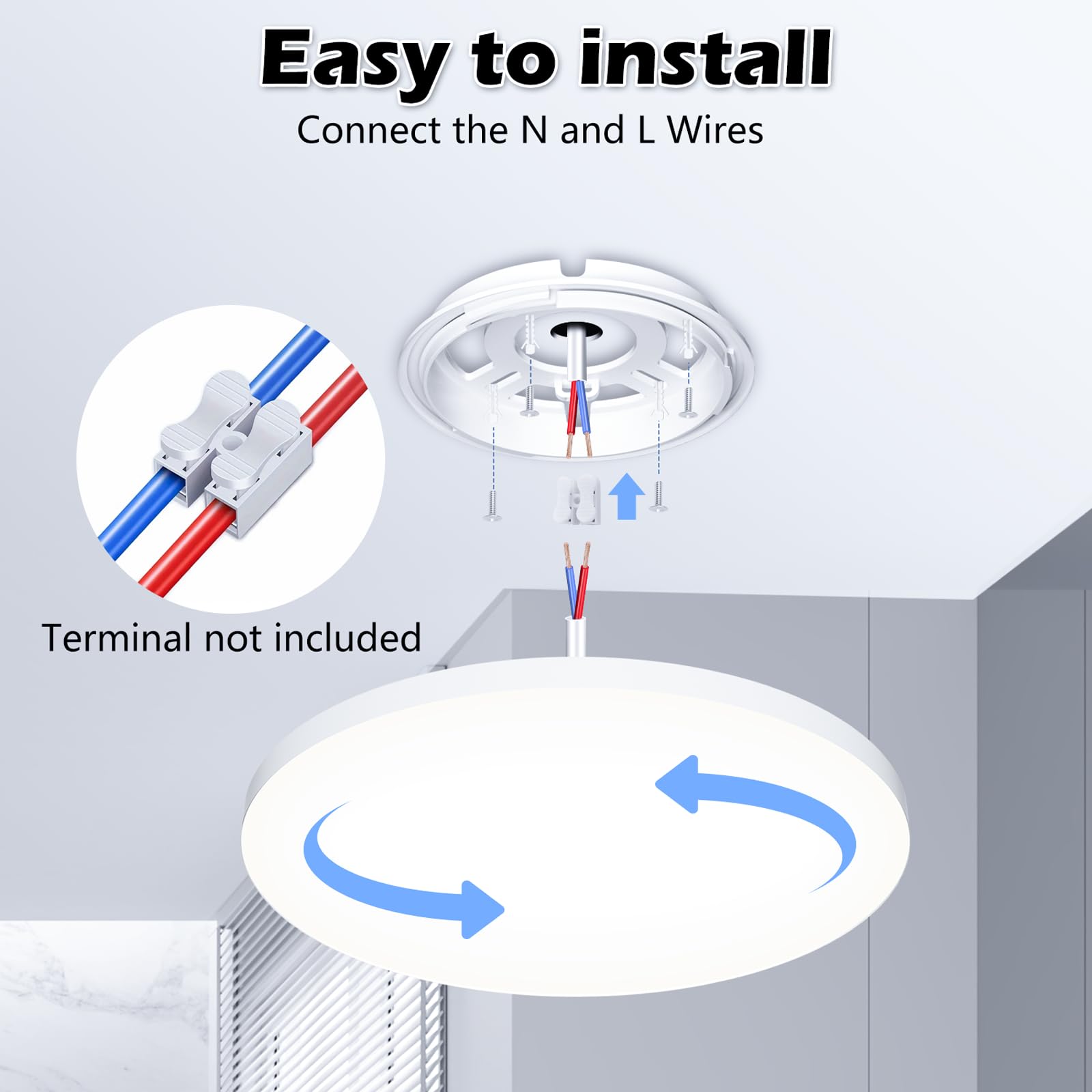 Plafoniera LED Soffitto 36W Lampada da Soffitto 6500K Plafoniera Bagno IP44 Impermeabile Ø37CM Rotonda Lampadario LED Moderna Luce Soffitto per Cameretta, Soggiorno, Cucina, Balcone, Corridoio