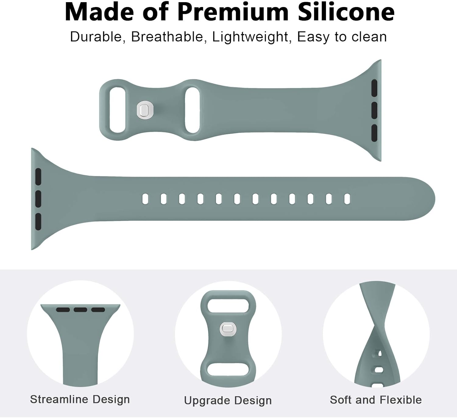 GeekSpark 4 Pack Slim Band Compatible with Apple Watch Band 38mm 40mm 42mm 44mm for Women Men, Thin Narrow Soft Silicone Replacement Strap Band for iwatch SE/Series 6/5/4/3/2/1