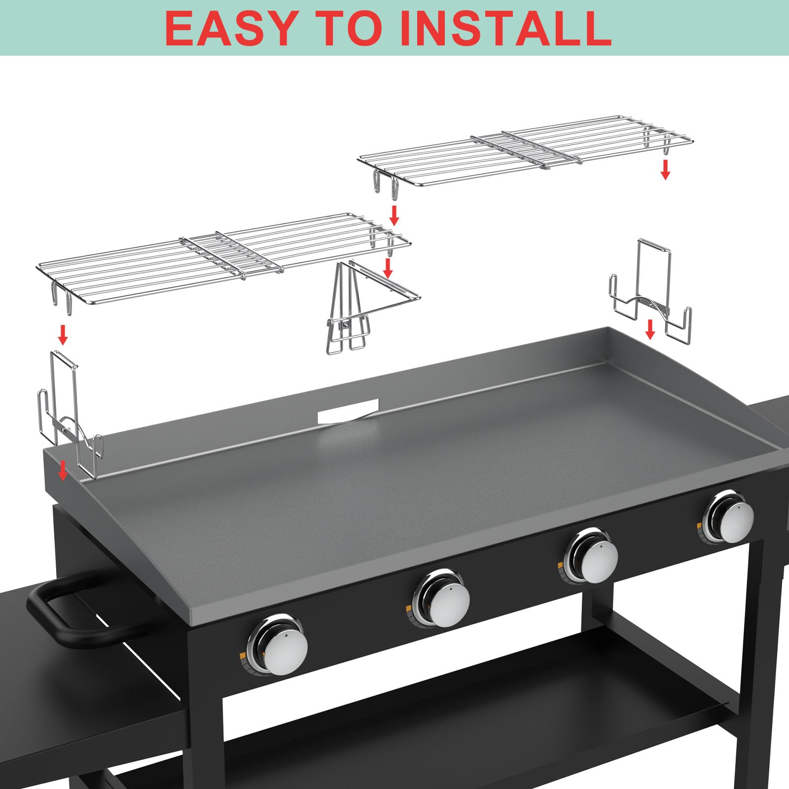 Verstellbares Warmhalterost Für Blackstone Grills – Passt Für 55,9 Bis 91,4 Cm Grillplatten (auch Kompatibel Mit Weber, Camp Chef)