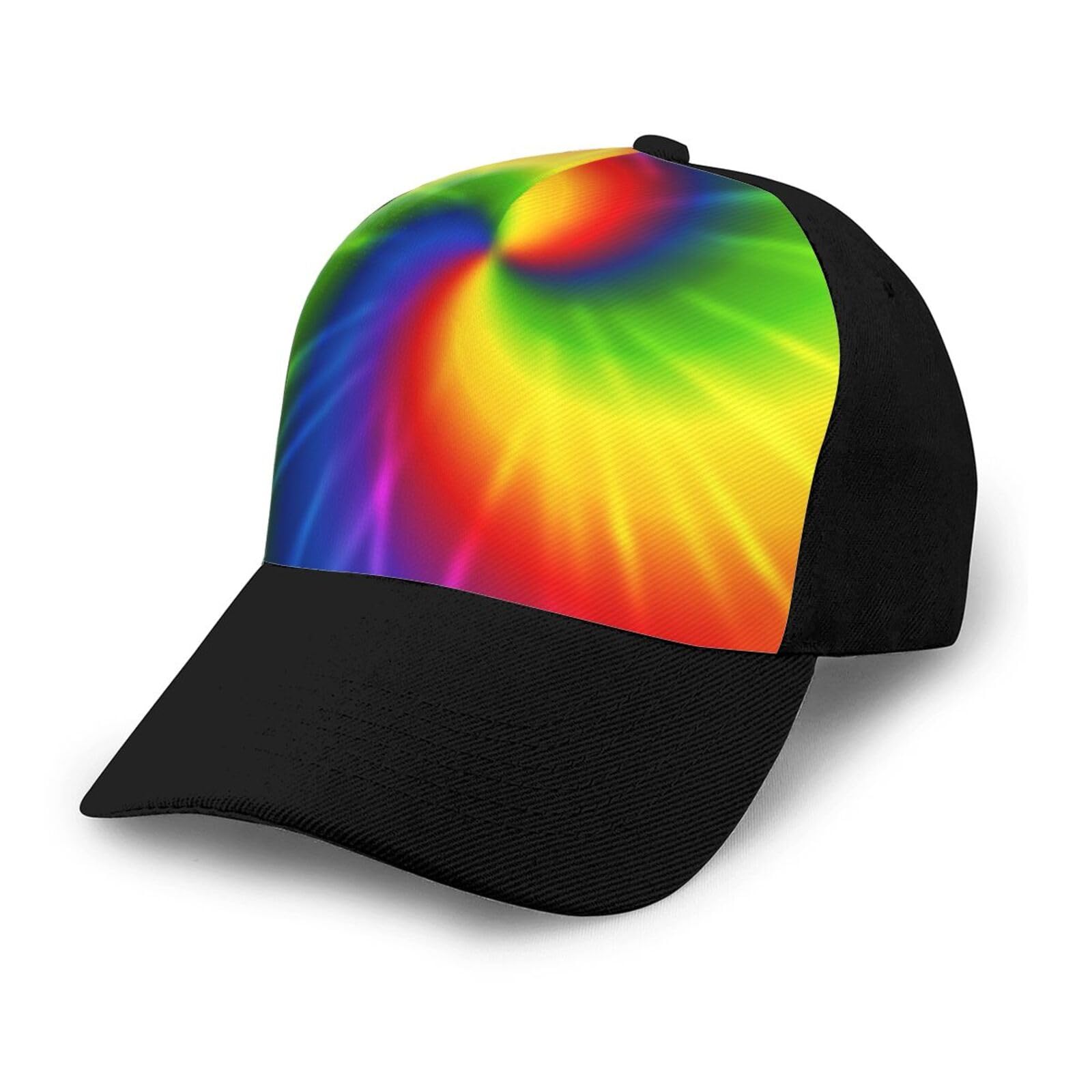 Poadnly Unisex As Picture Tie Dye Rainbow,Adjustable Baseball Cap Classic Dad Hats Trucker Hats For