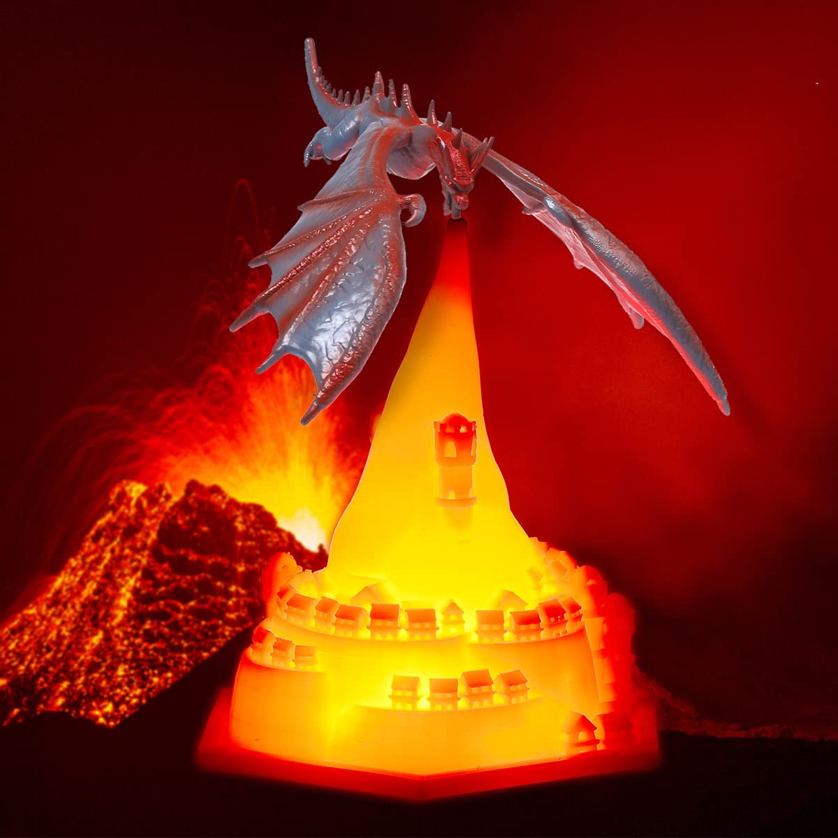 3D Dragon Lampe Veilleuse Enfants Dragon Lampes Feu Respiration Dragon Lampes USB Charge Garçons Filles Chambre Lampe De Bureau 3D Dinosaure Lampe Chambre D'enfants,Fire dragon