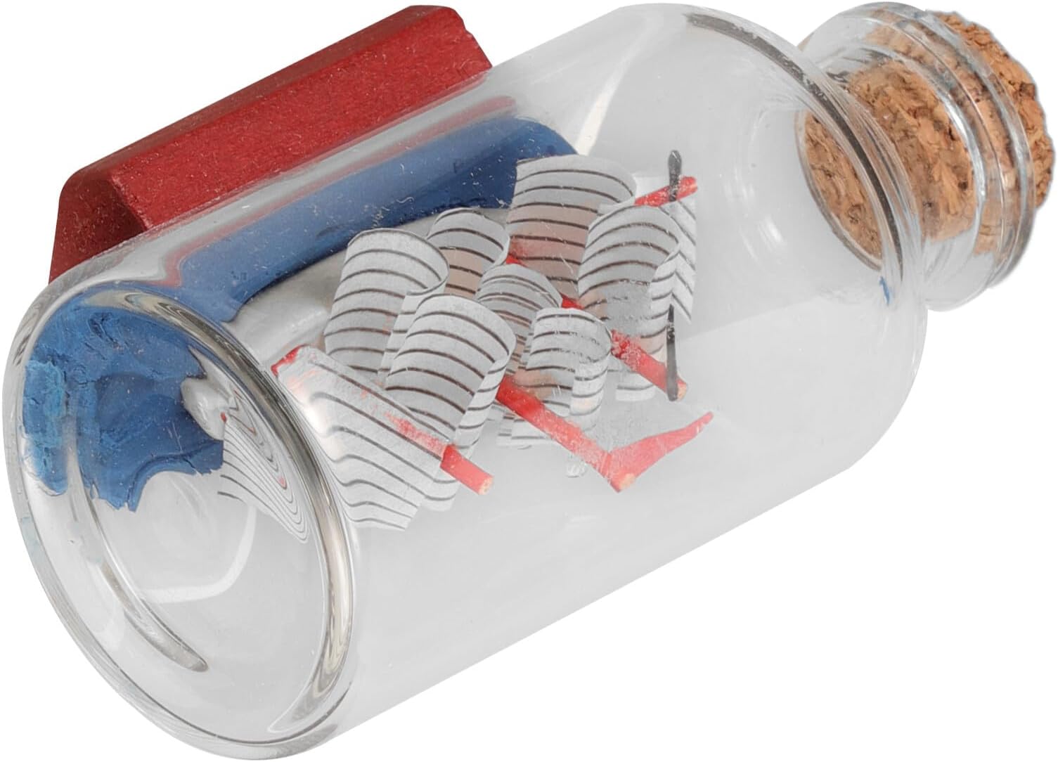 jojofuny Glass Drift Bottle Mini Sailboat Model, Nautical Fluid Ship Keepsake, Ocean-themed Desk Ornament for Boys, Decorative Cruise Ship Figurine for Home Décor and Beach Display