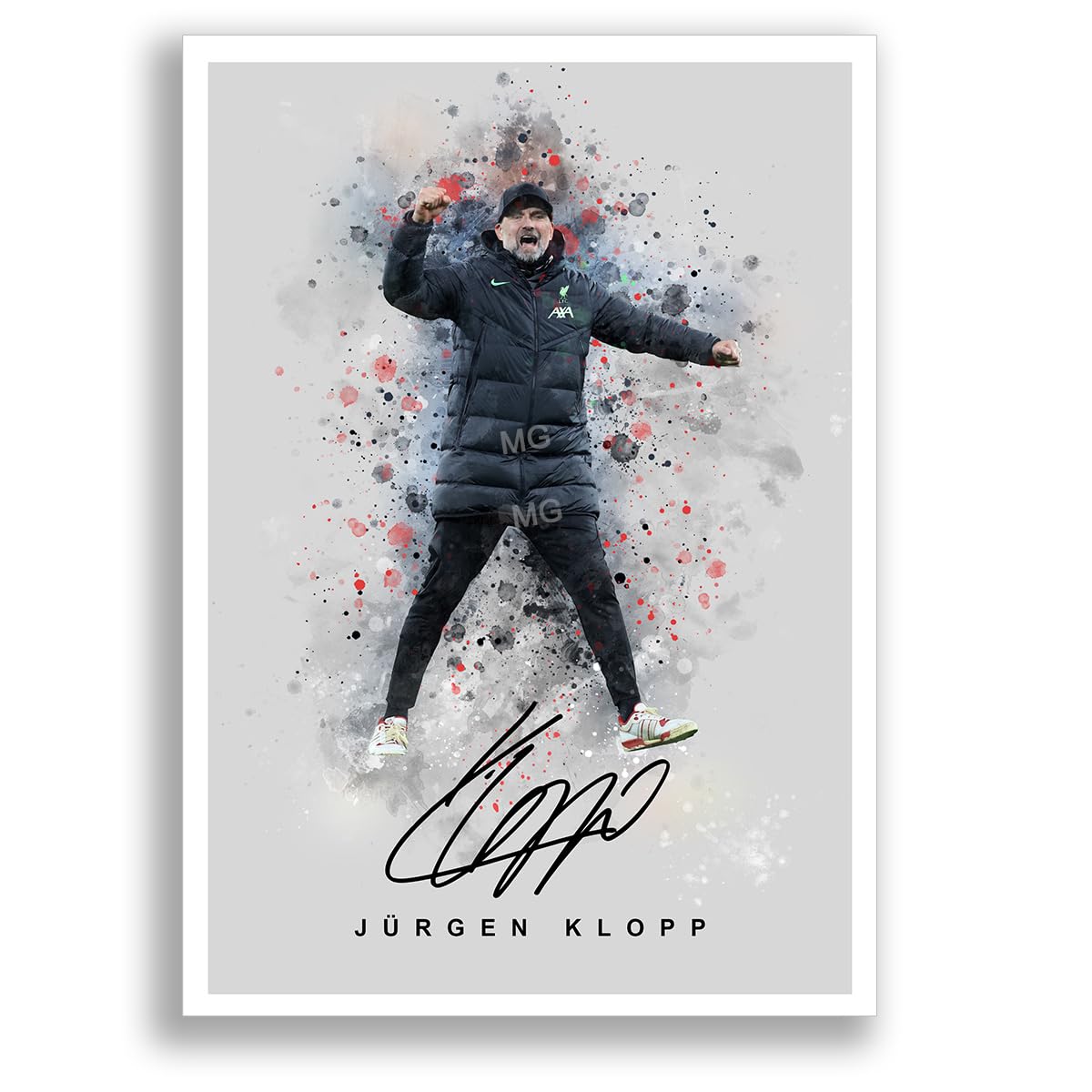 Mounted Gifts Trading Grey A4 Poster Only Jurgen Klopp Signed A4 Poster Photo Print Framed Autograph Gift Football Manager Liverpool League Winner Legend (Grey A4 Poster Only)