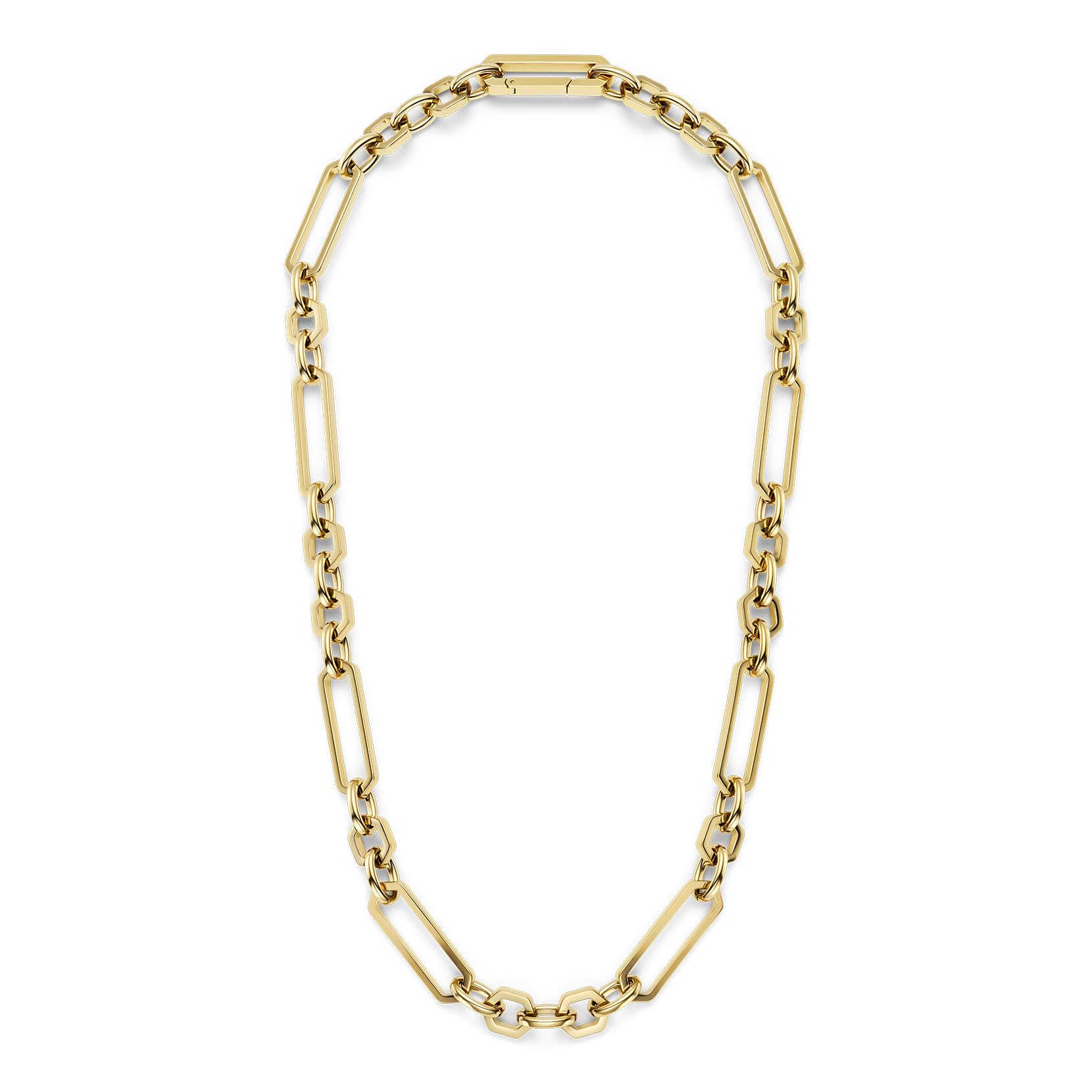 Olivia Burton Women's HEX LINK Collection Link Necklace in Yellow Gold - 24100369