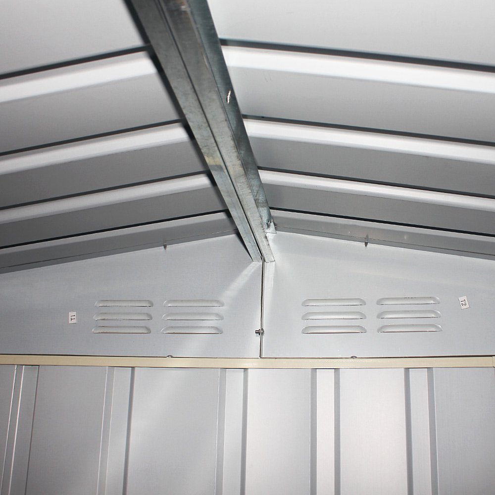 Buy Panana 8x6FT Metal Garden Apex Roof Storage Shed Metal Flat Roof