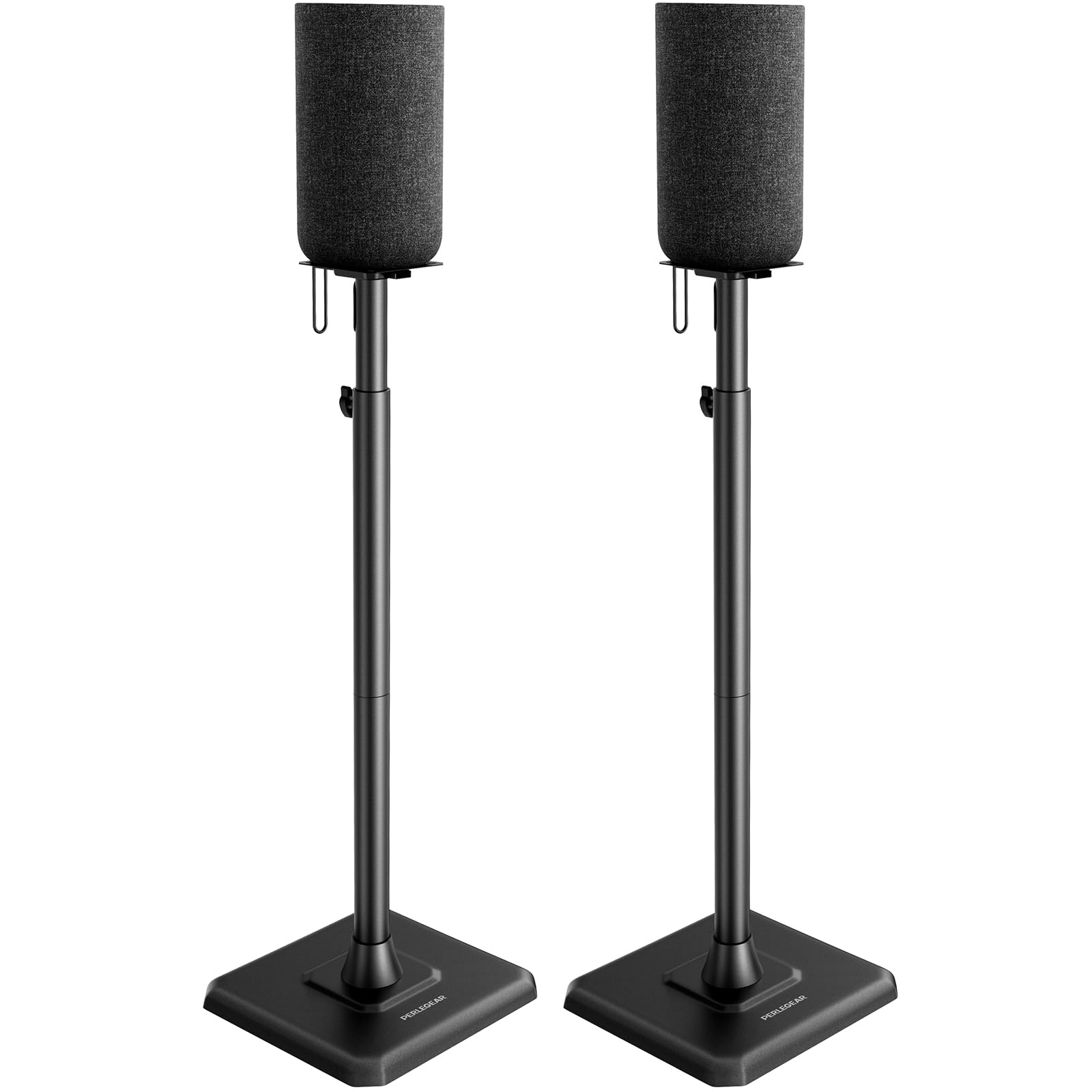 Perlegear Par de Soporte para Altavoces, 83,8-106,7 cm Soportes Ajustables en Altura para Altavoces de estantería pequeños con organización de Cables, Soportes Altavoz 6 kg de Capacidad, PGSS12
